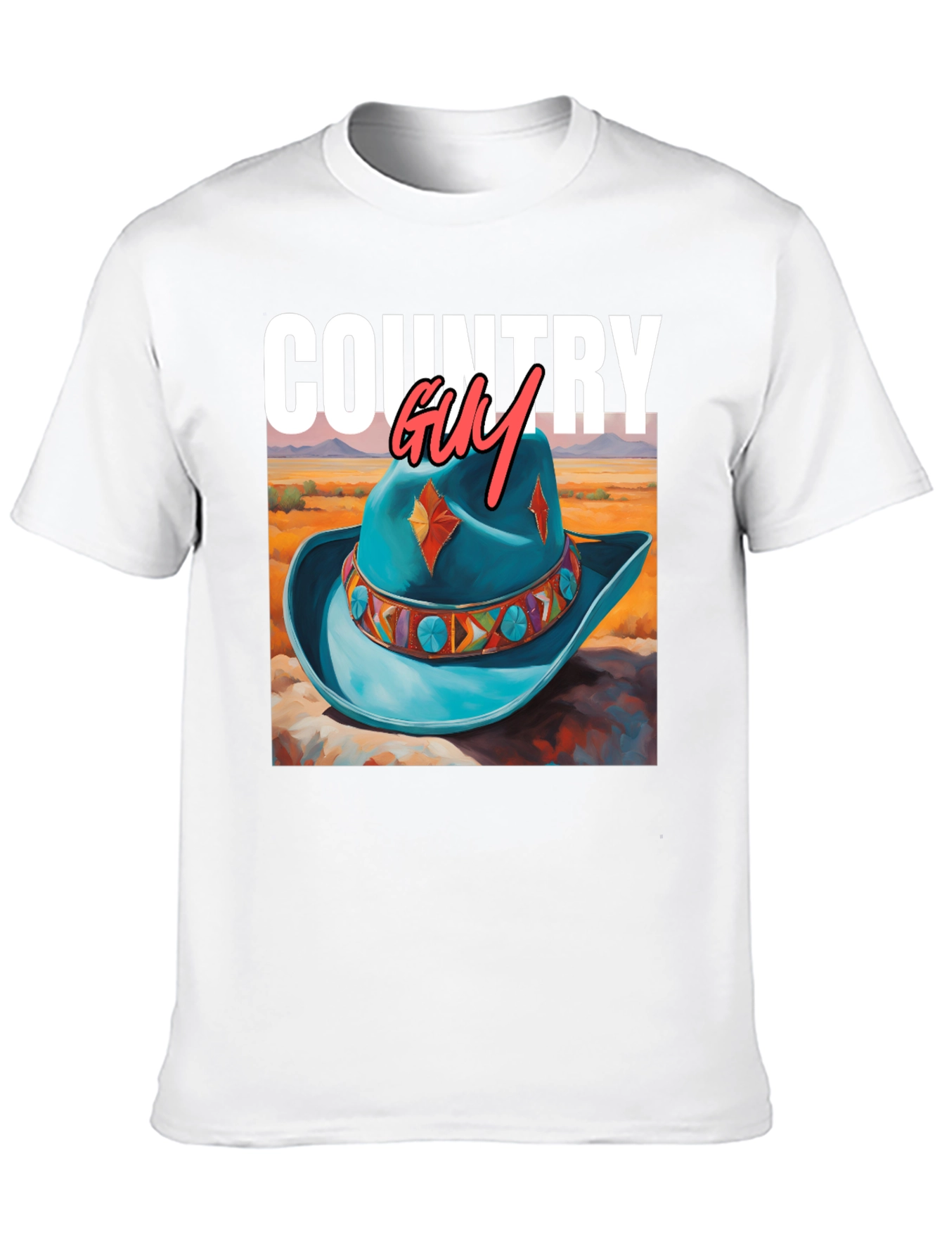 Country Guy Graphic Tee - Western Cowboy Hat Design