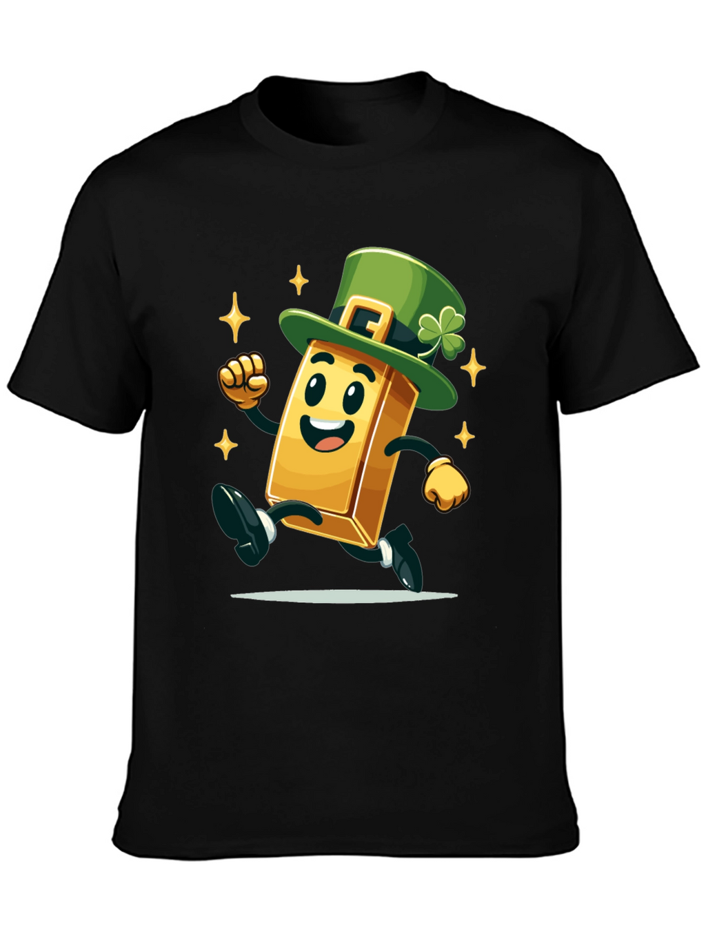 Lucky Gold Bar St. Patricks Day Black T-Shirt