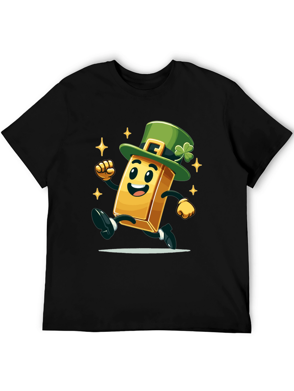 Lucky Gold Bar St. Patricks Day Black T-Shirt