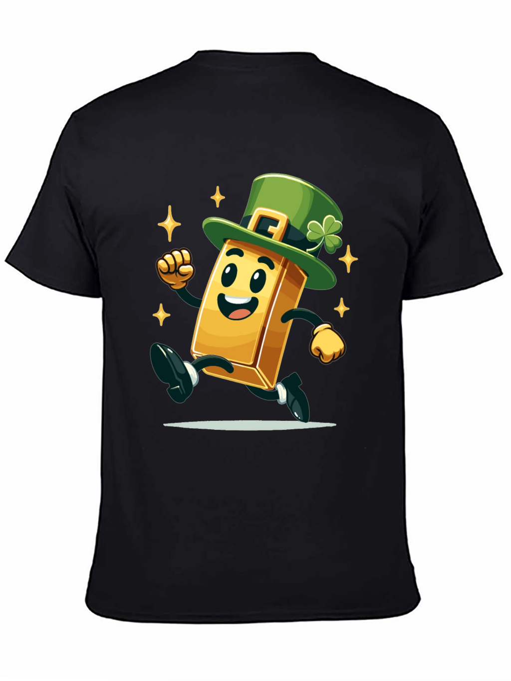 Lucky Gold Bar St. Patricks Day Black T-Shirt
