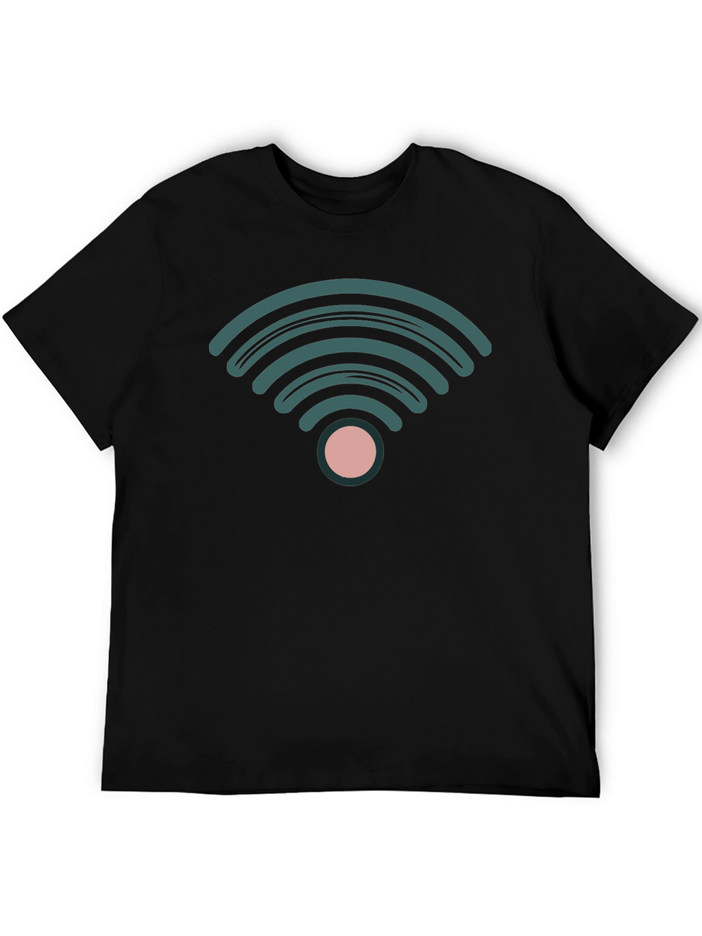 Stylish WiFi Symbol Black T-Shirt