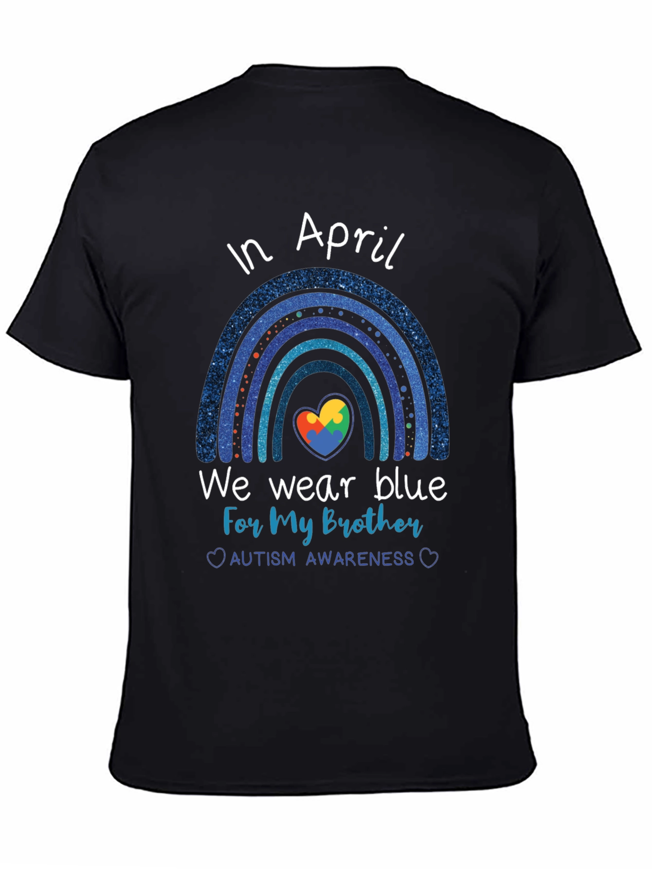 Autism Awareness Brother Blue Rainbow T-Shirt