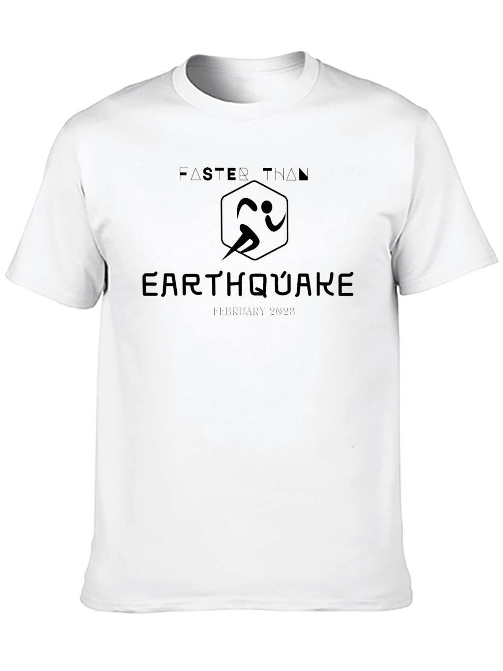 Faster Than Earthquake Black T-Shirt - Running Event