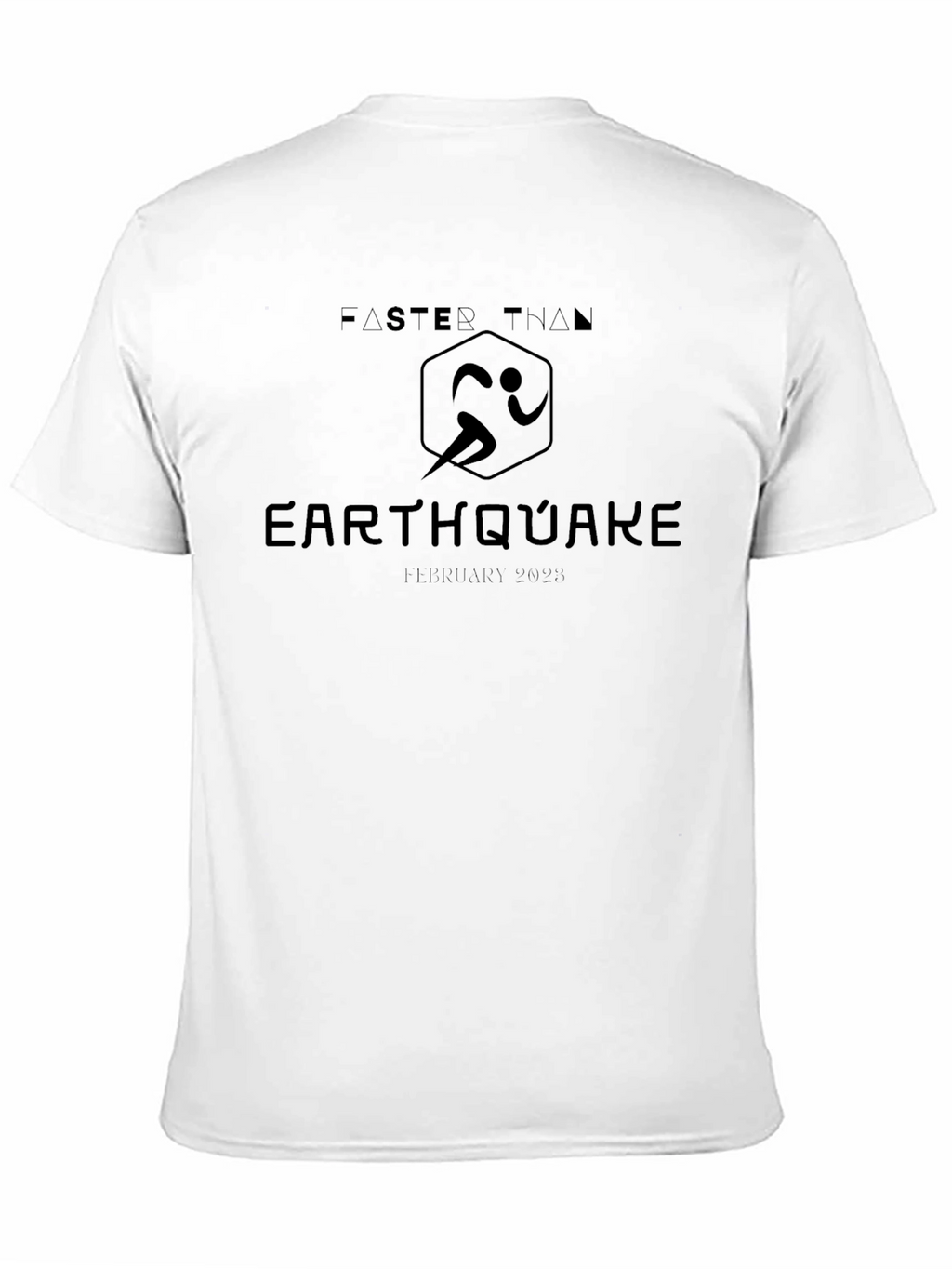 Faster Than Earthquake Black T-Shirt - Running Event