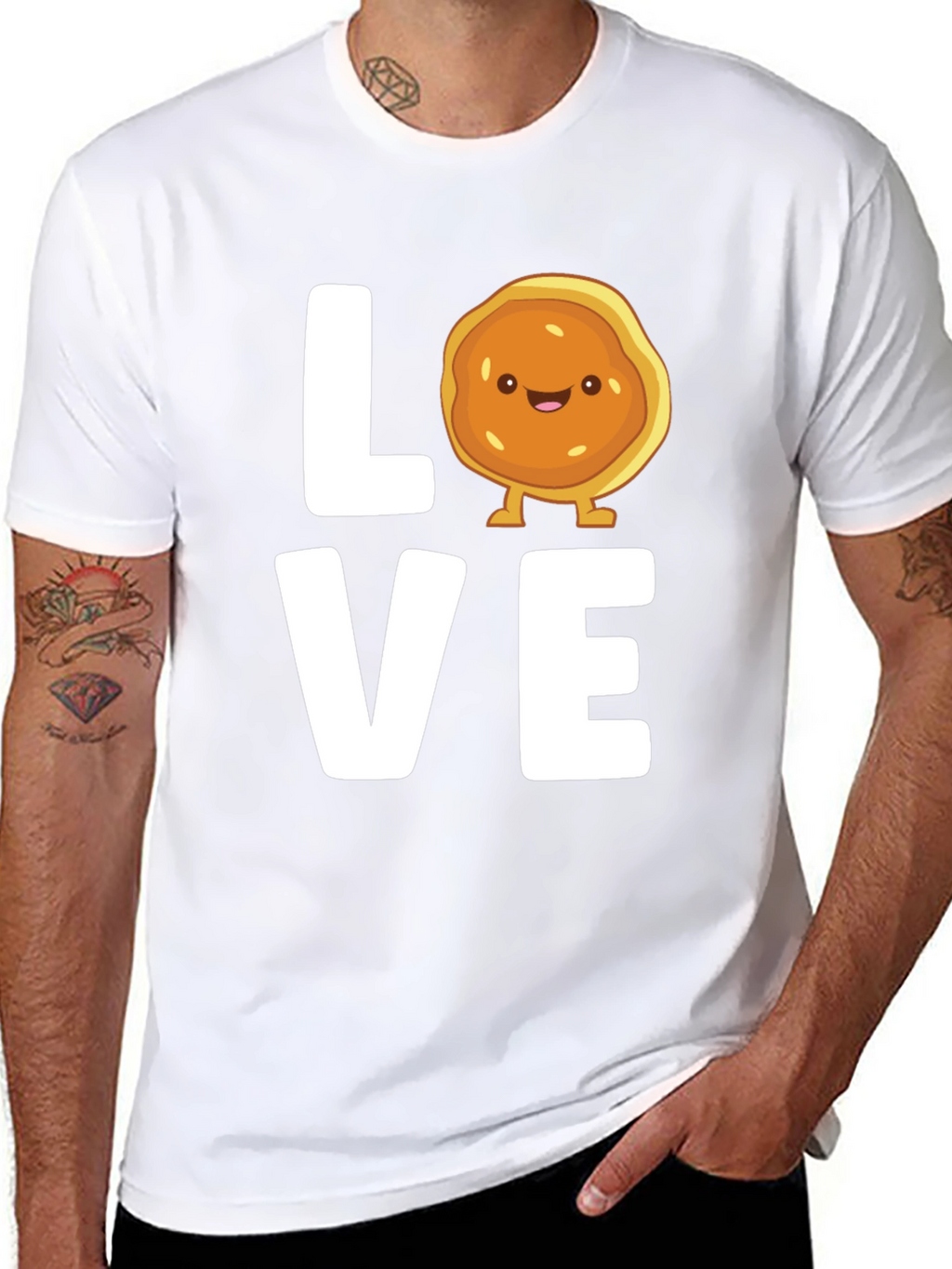 Love Pancake Graphic T-Shirt - Black