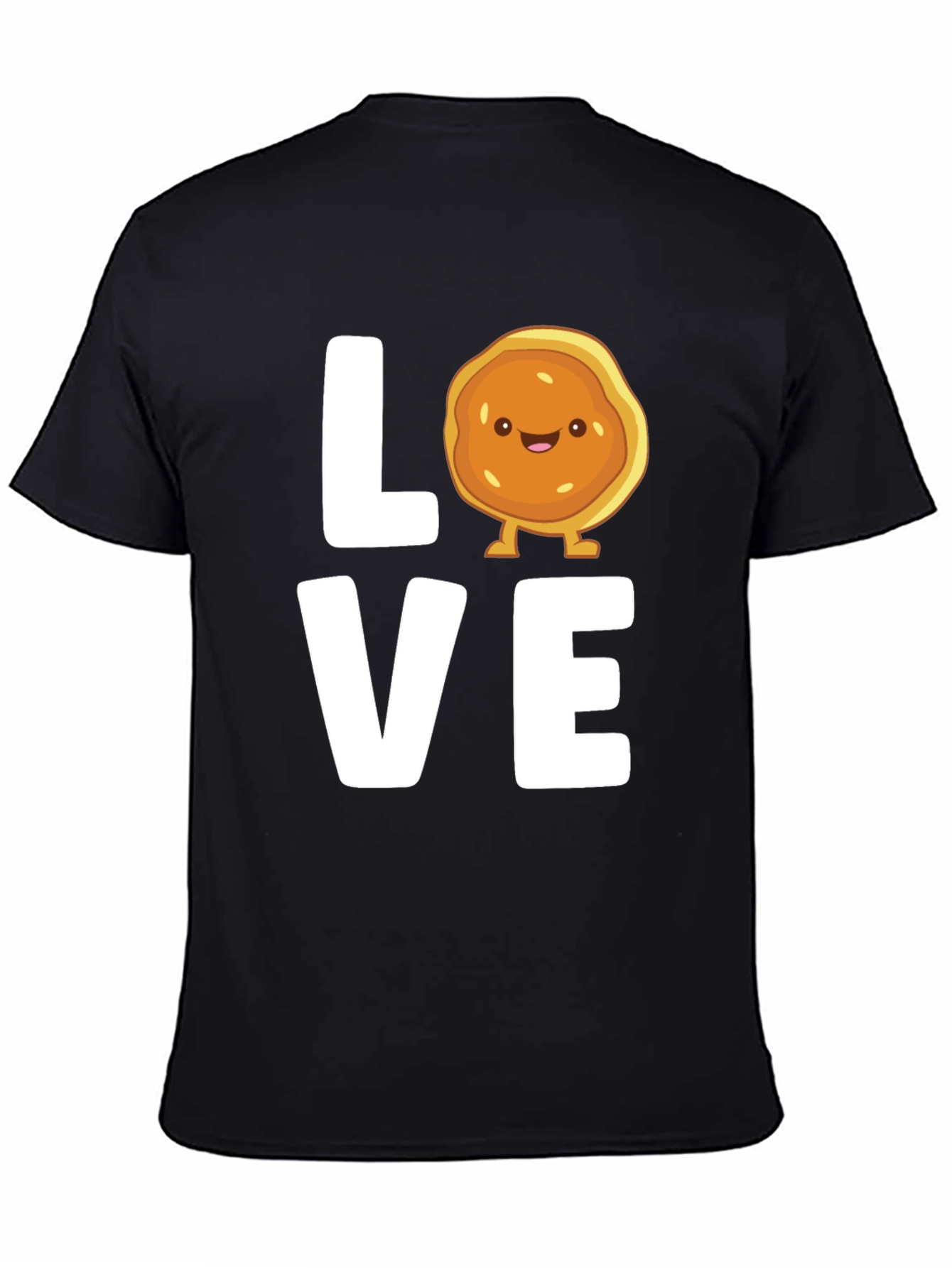 Love Pancake Graphic T-Shirt - Black