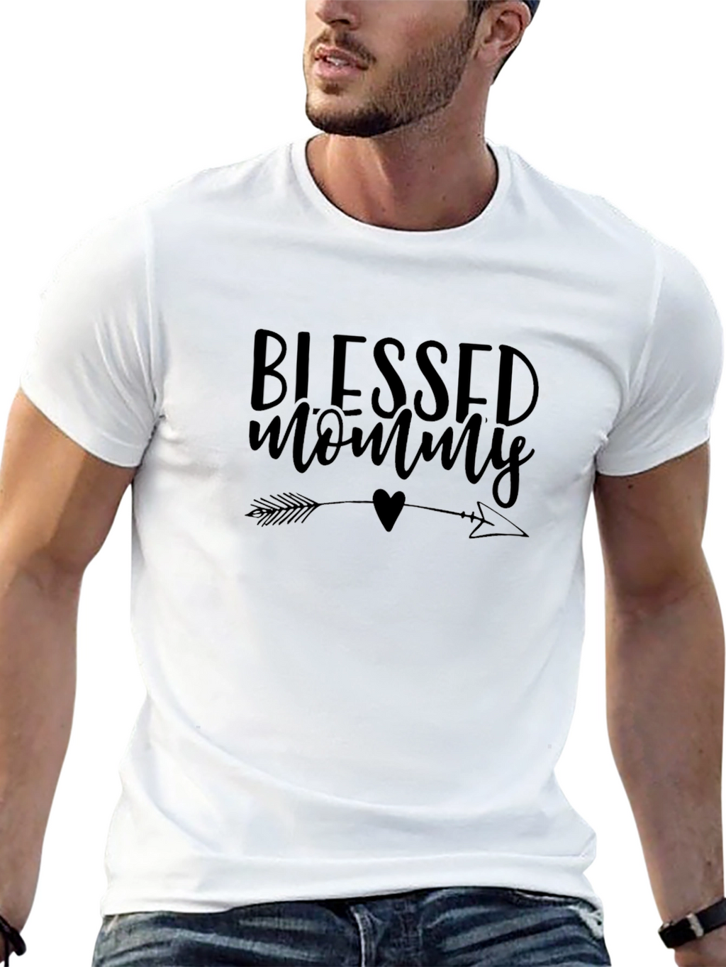 Blessed Mommy Graphic T-Shirt - Black
