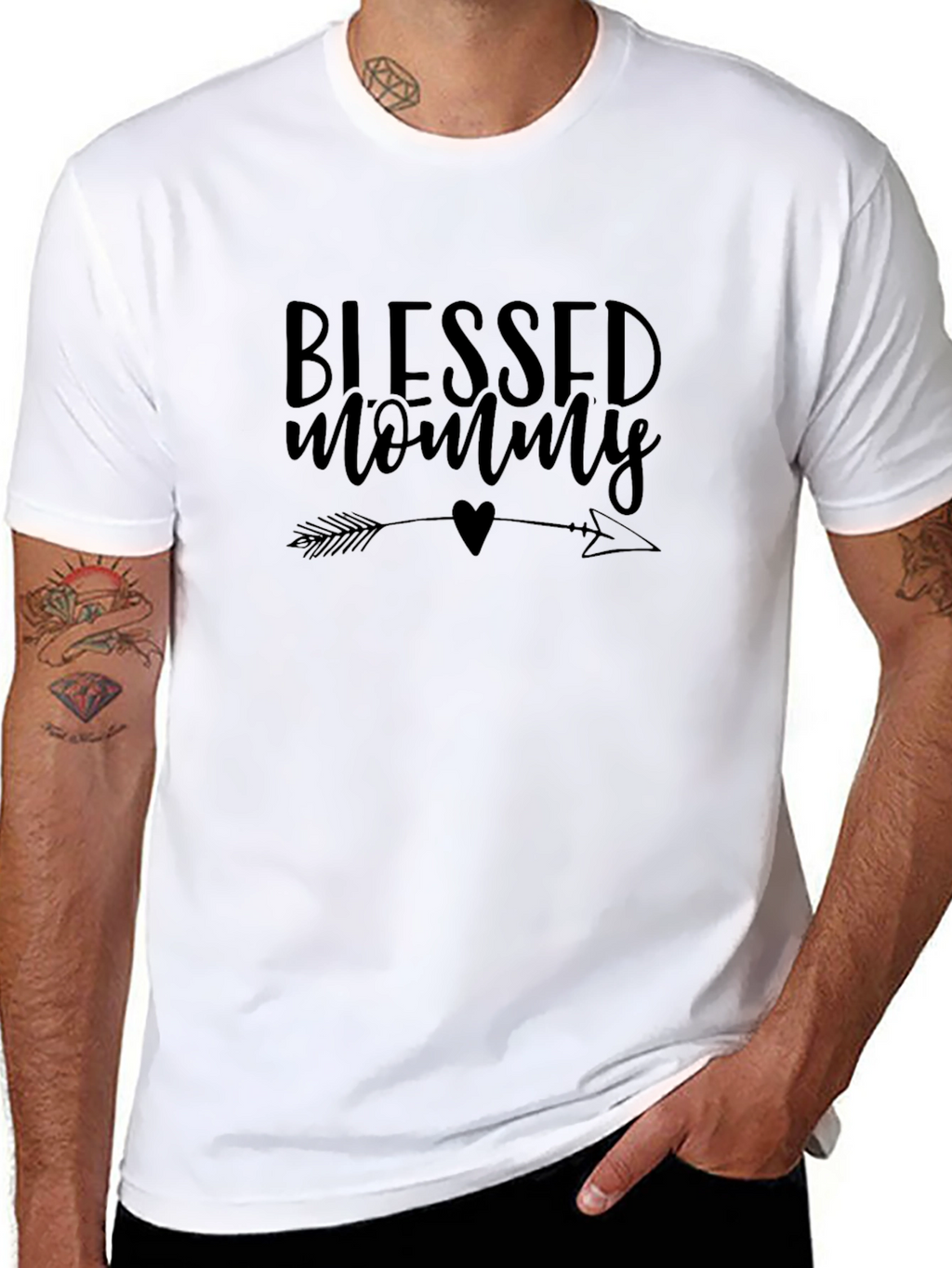 Blessed Mommy Graphic T-Shirt - Black