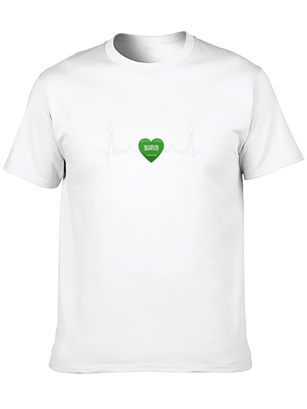 Saudi Arabia Heartbeat Flag T-Shirt - Black