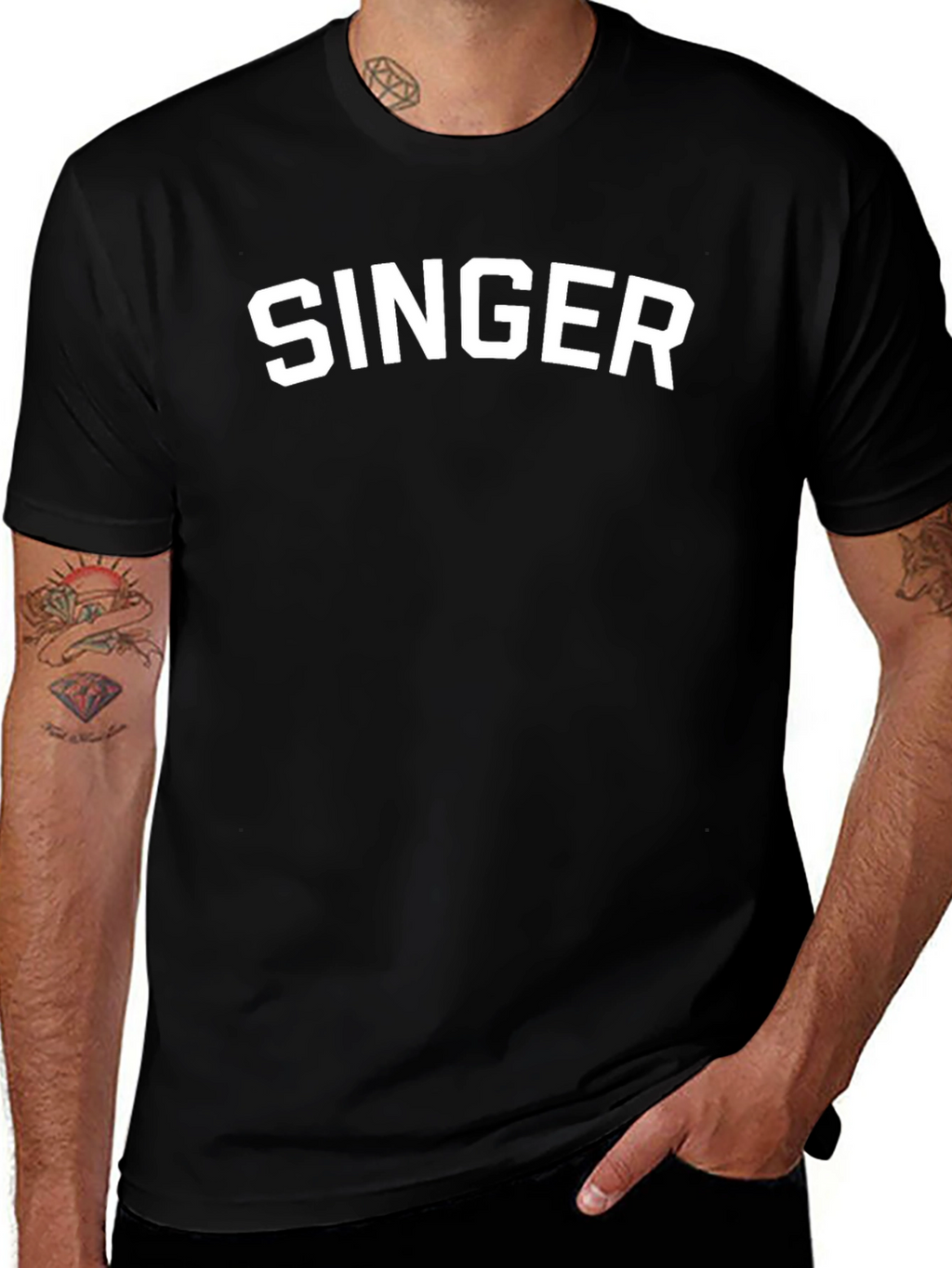 SINGER Graphic Tee - Cool Black Cotton Comfort