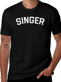 SINGER Graphic Tee - Cool Black Cotton Comfort