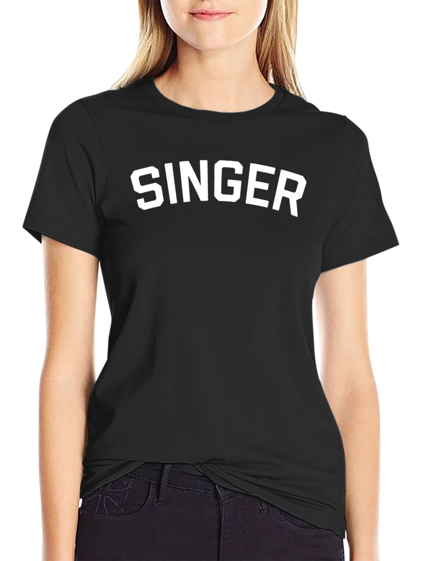 SINGER Graphic Tee - Cool Black Cotton Comfort