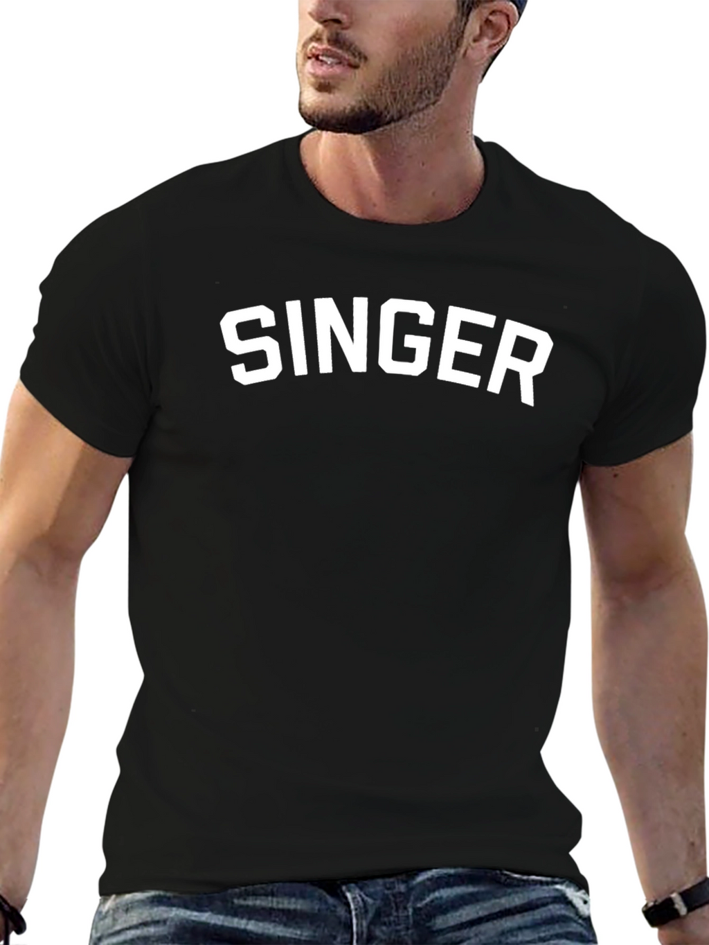 SINGER Graphic Tee - Cool Black Cotton Comfort