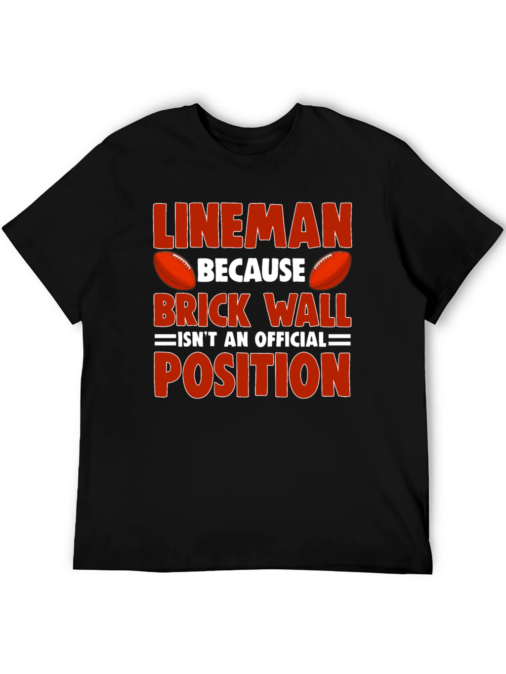 Lineman Football Graphic Tee - Brick Wall Position Shirt