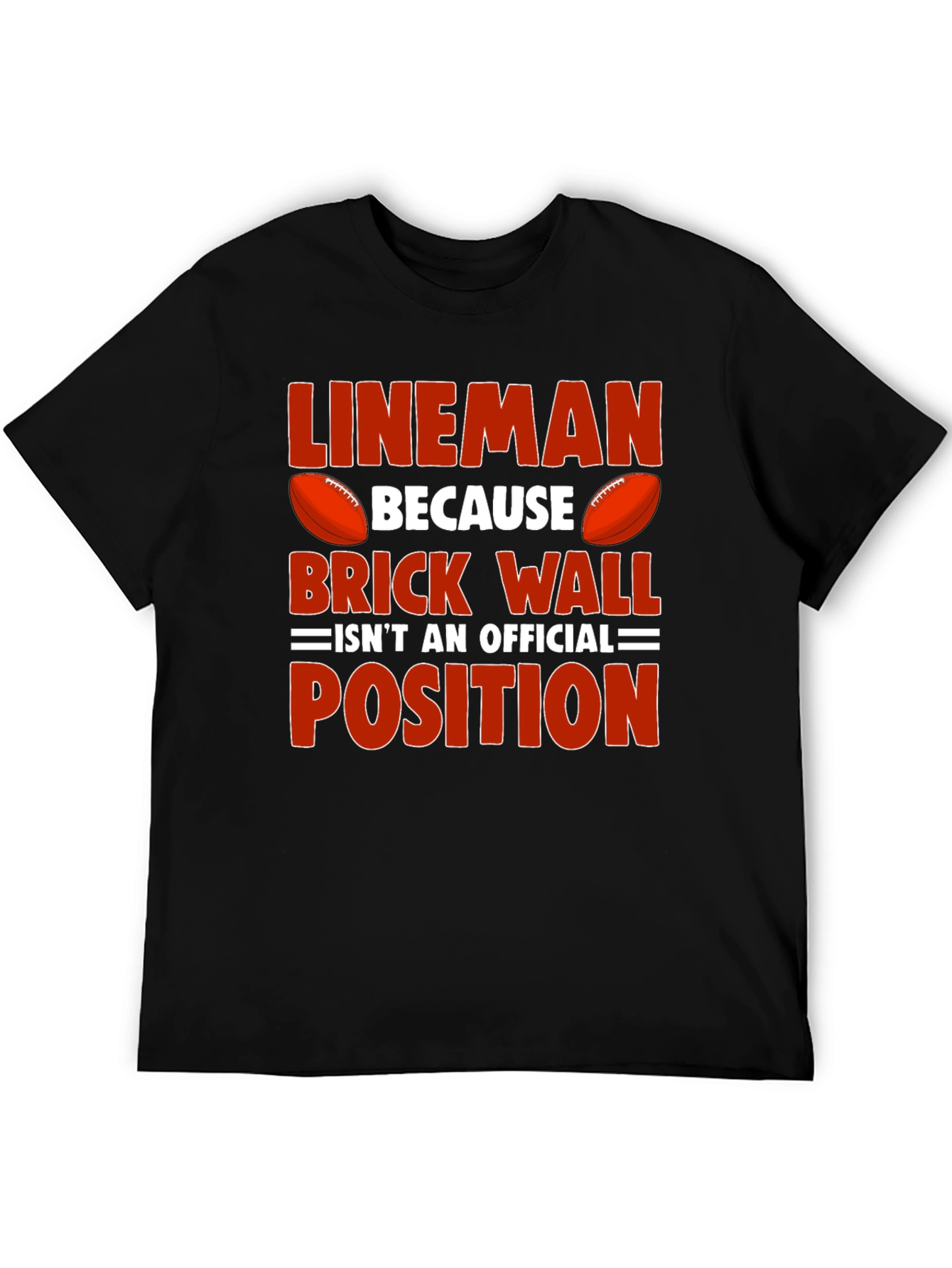 Lineman Football Graphic Tee - Brick Wall Position Shirt