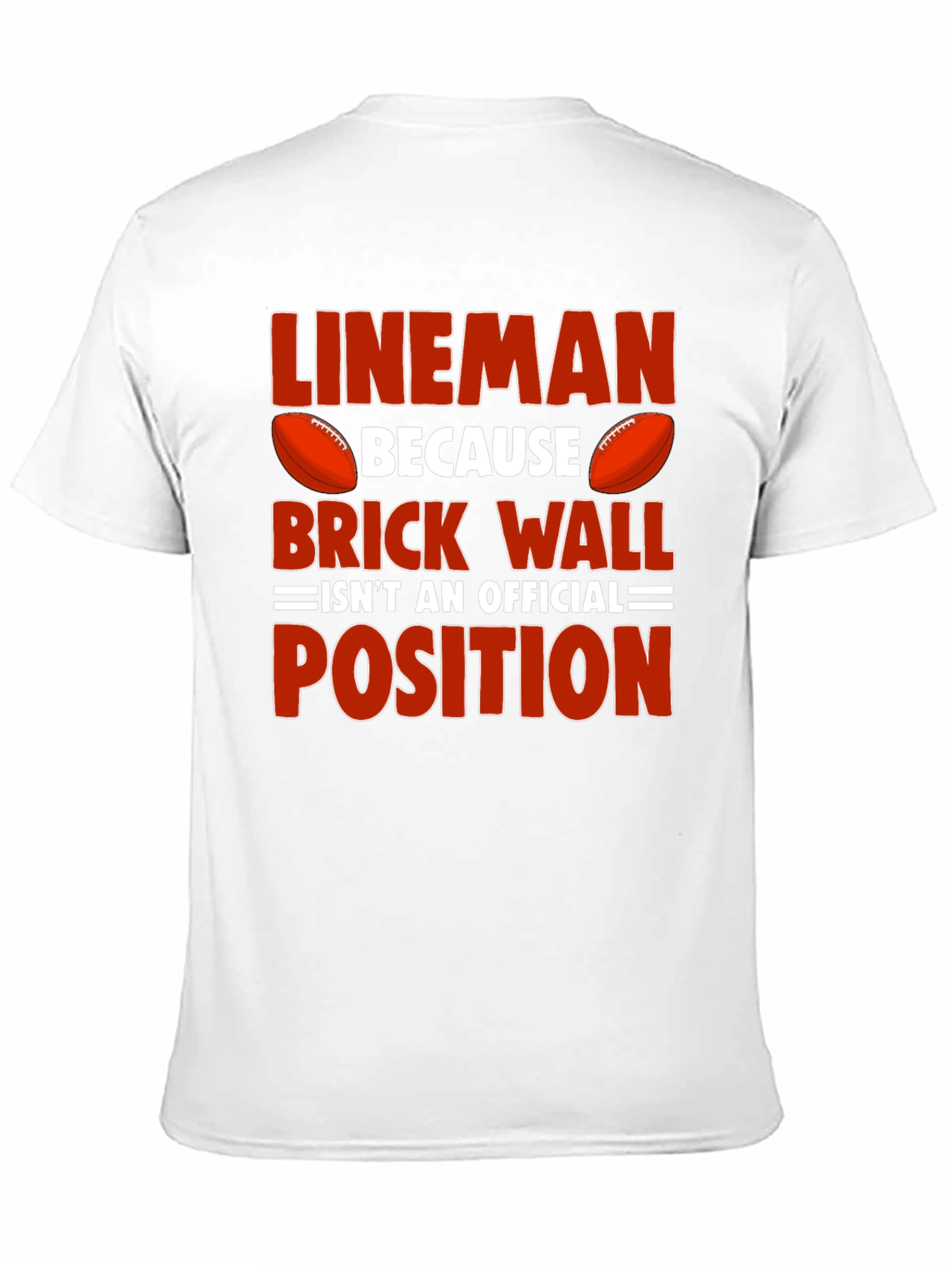 Lineman Football Graphic Tee - Brick Wall Position Shirt