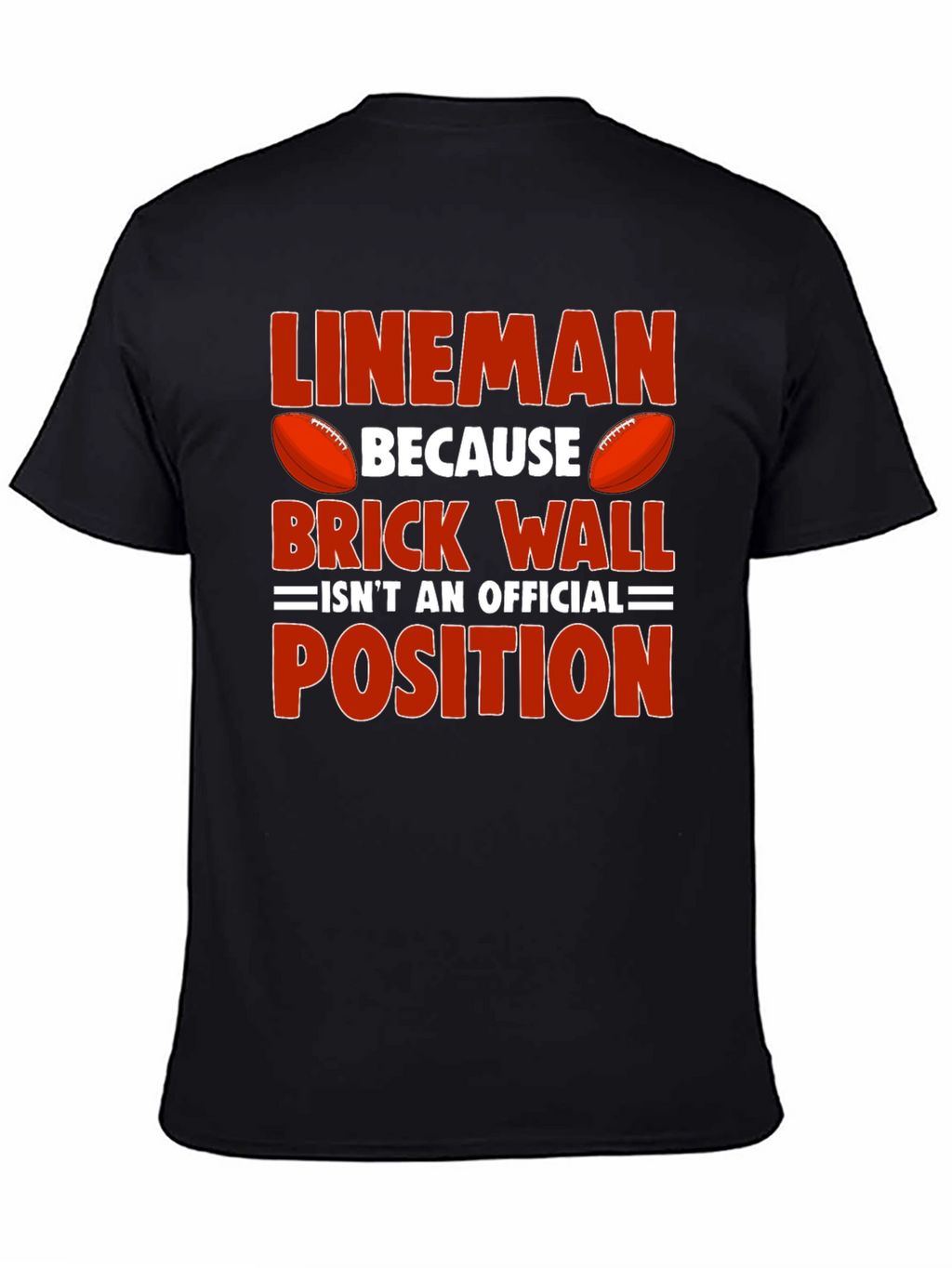 Lineman Football Graphic Tee - Brick Wall Position Shirt