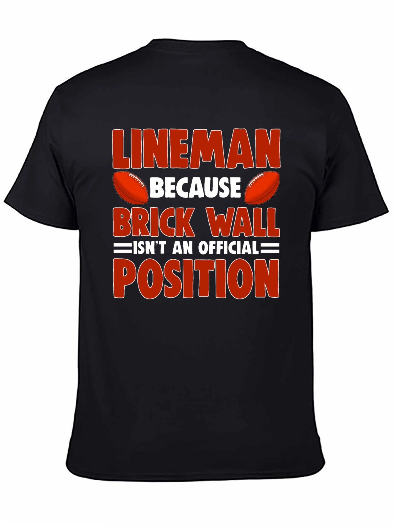 Lineman Football Graphic Tee - Brick Wall Position Shirt