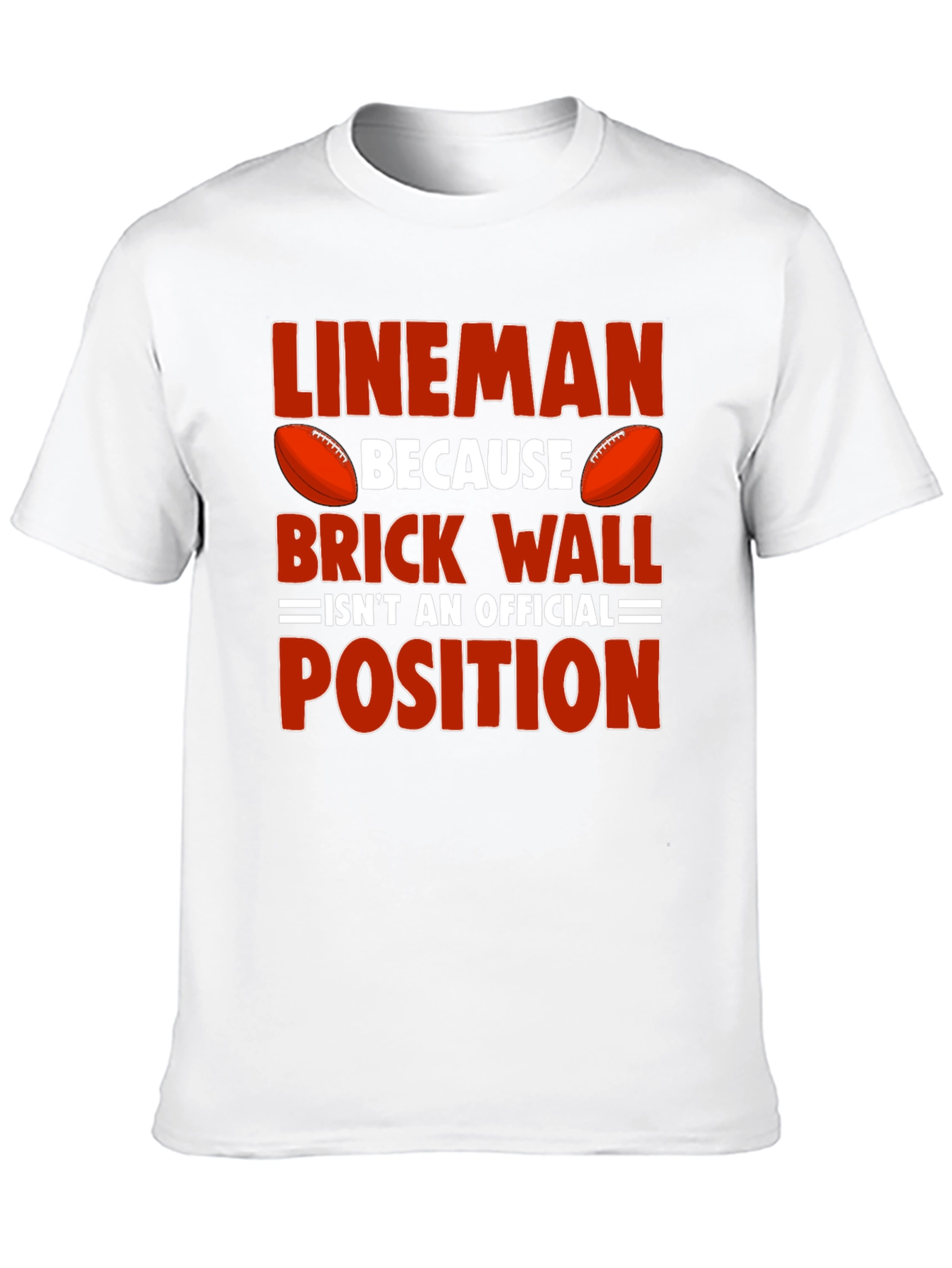 Lineman Football Graphic Tee - Brick Wall Position Shirt