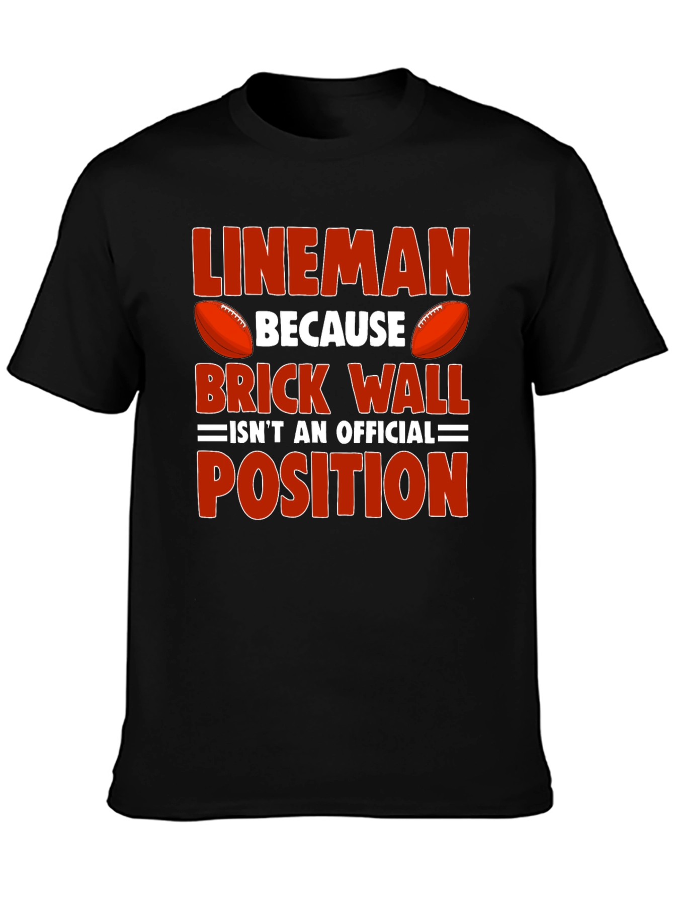 Lineman Football Graphic Tee - Brick Wall Position Shirt