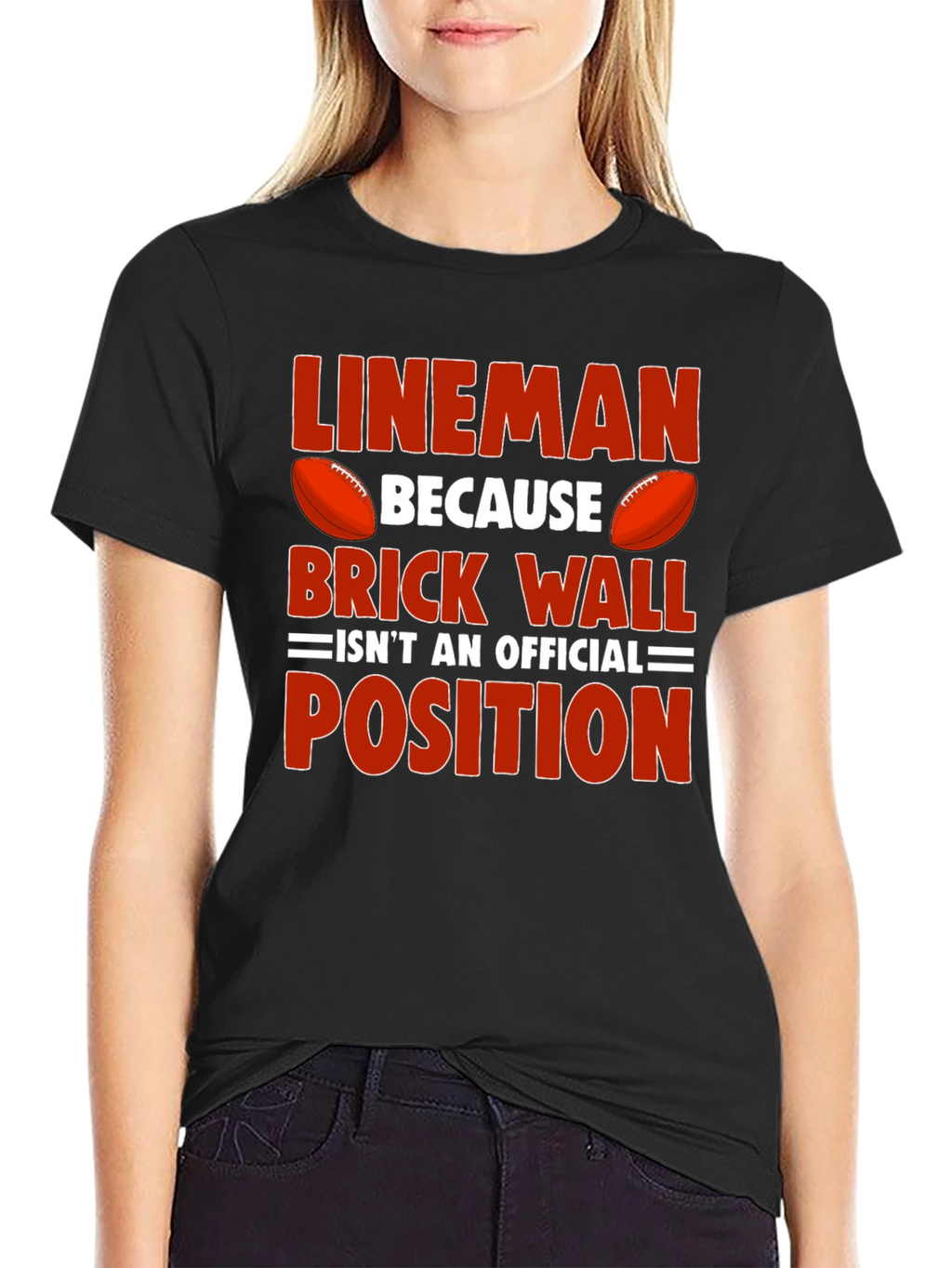 Lineman Football Graphic Tee - Brick Wall Position Shirt