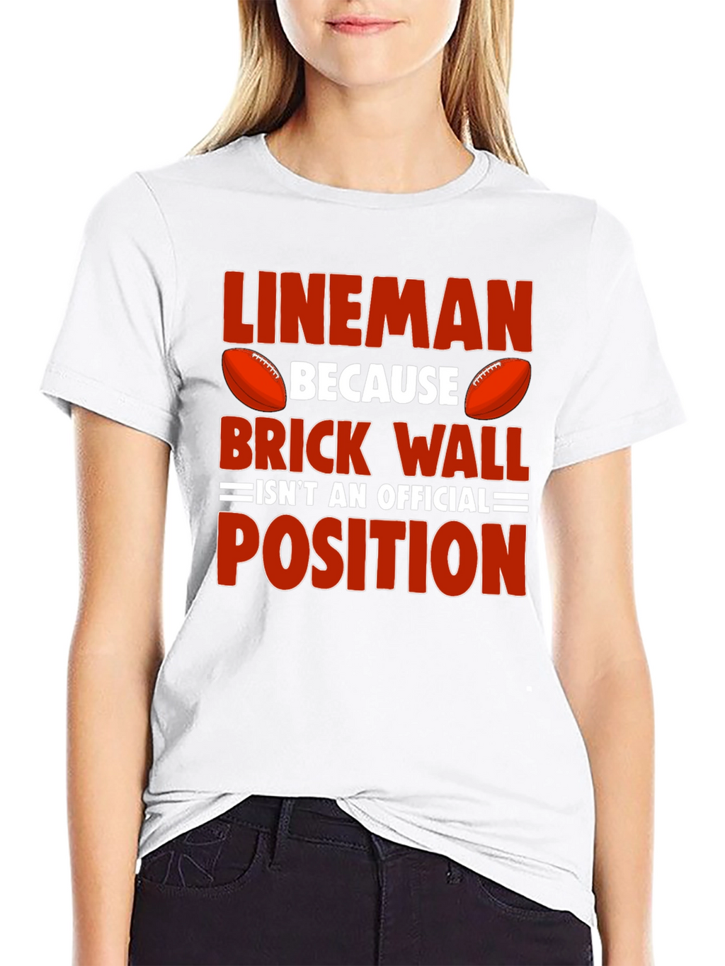 Lineman Football Graphic Tee - Brick Wall Position Shirt
