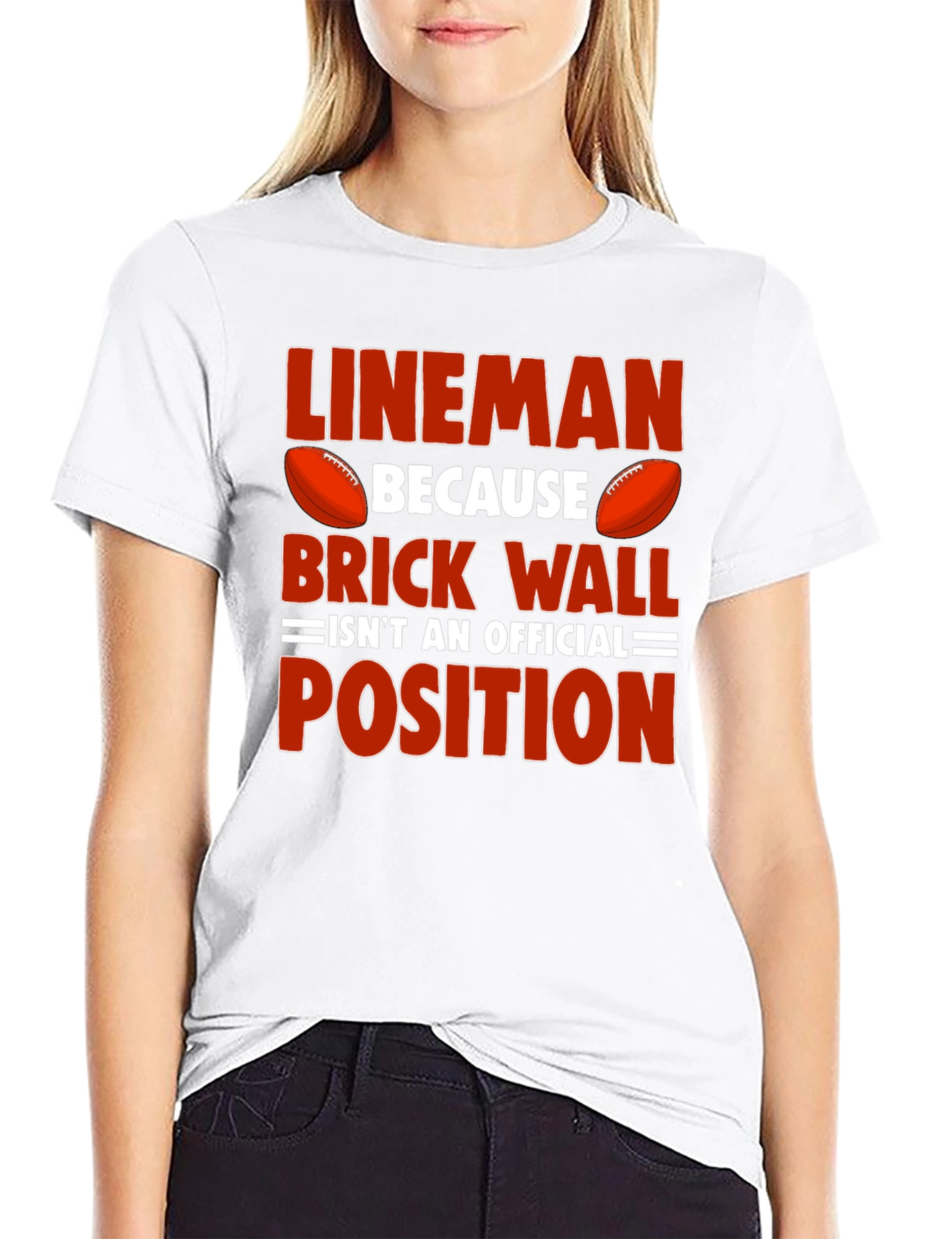 Lineman Football Graphic Tee - Brick Wall Position Shirt