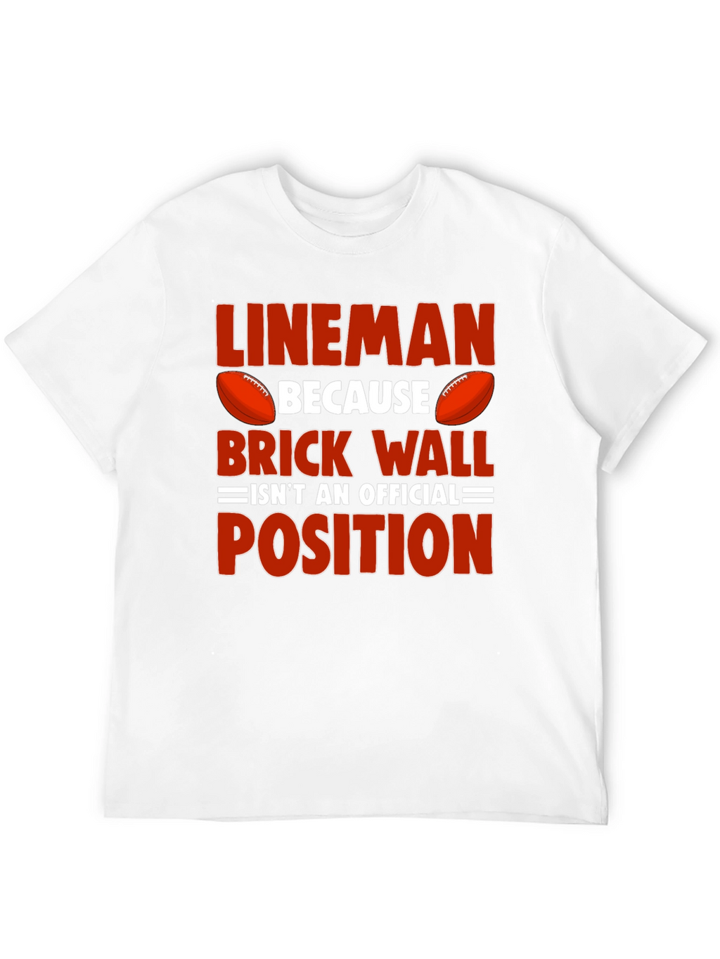 Lineman Football Graphic Tee - Brick Wall Position Shirt