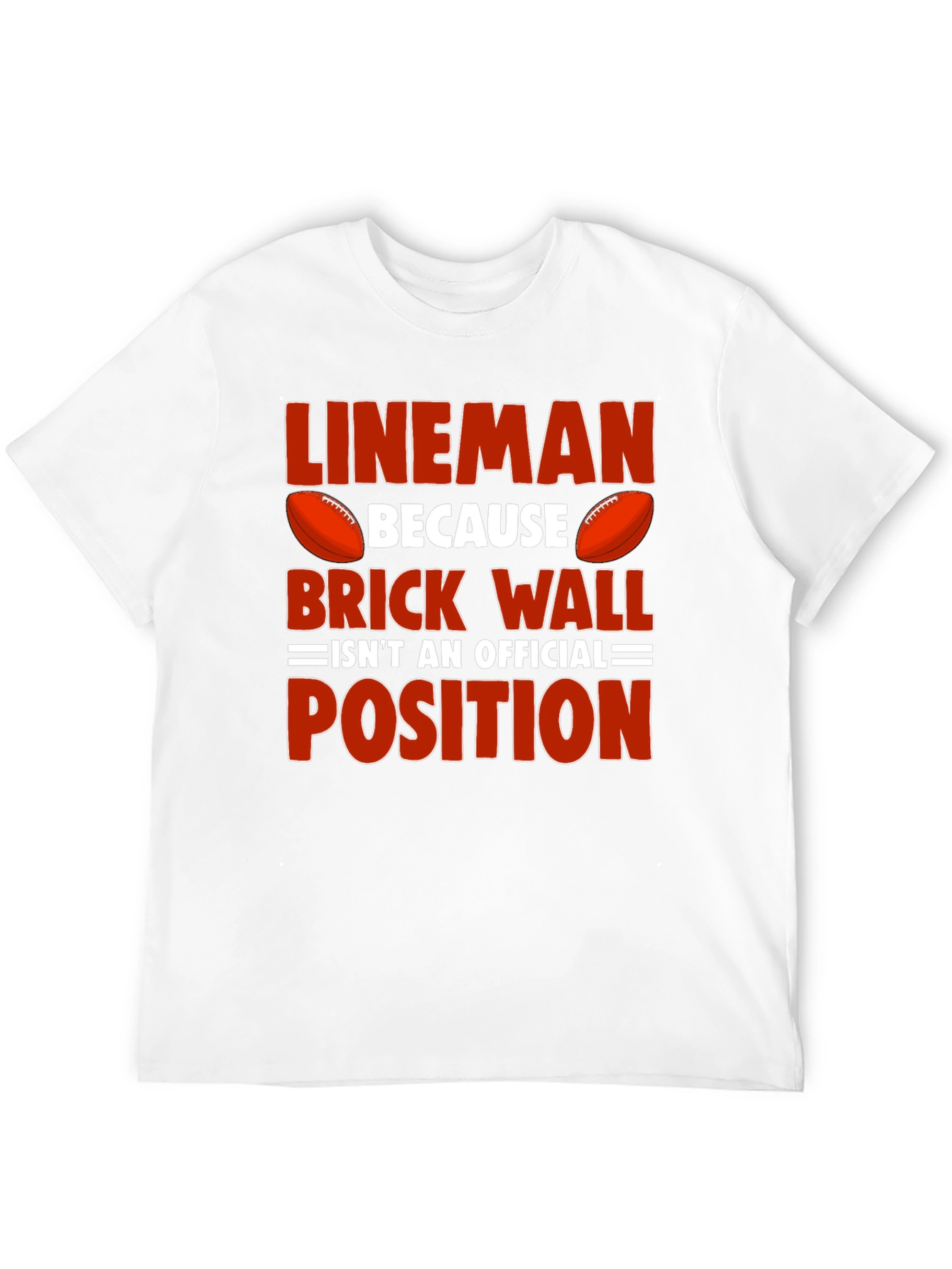 Lineman Football Graphic Tee - Brick Wall Position Shirt