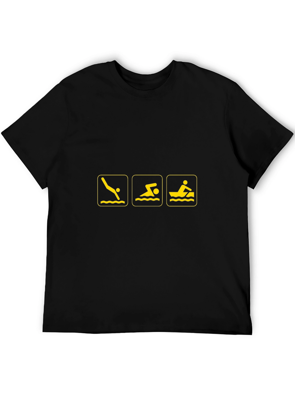Swimming Triathlon Black T-Shirt