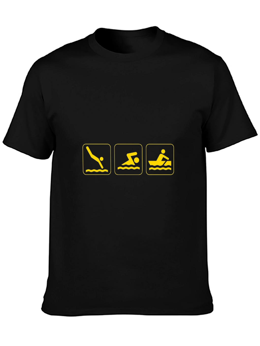Swimming Triathlon Black T-Shirt