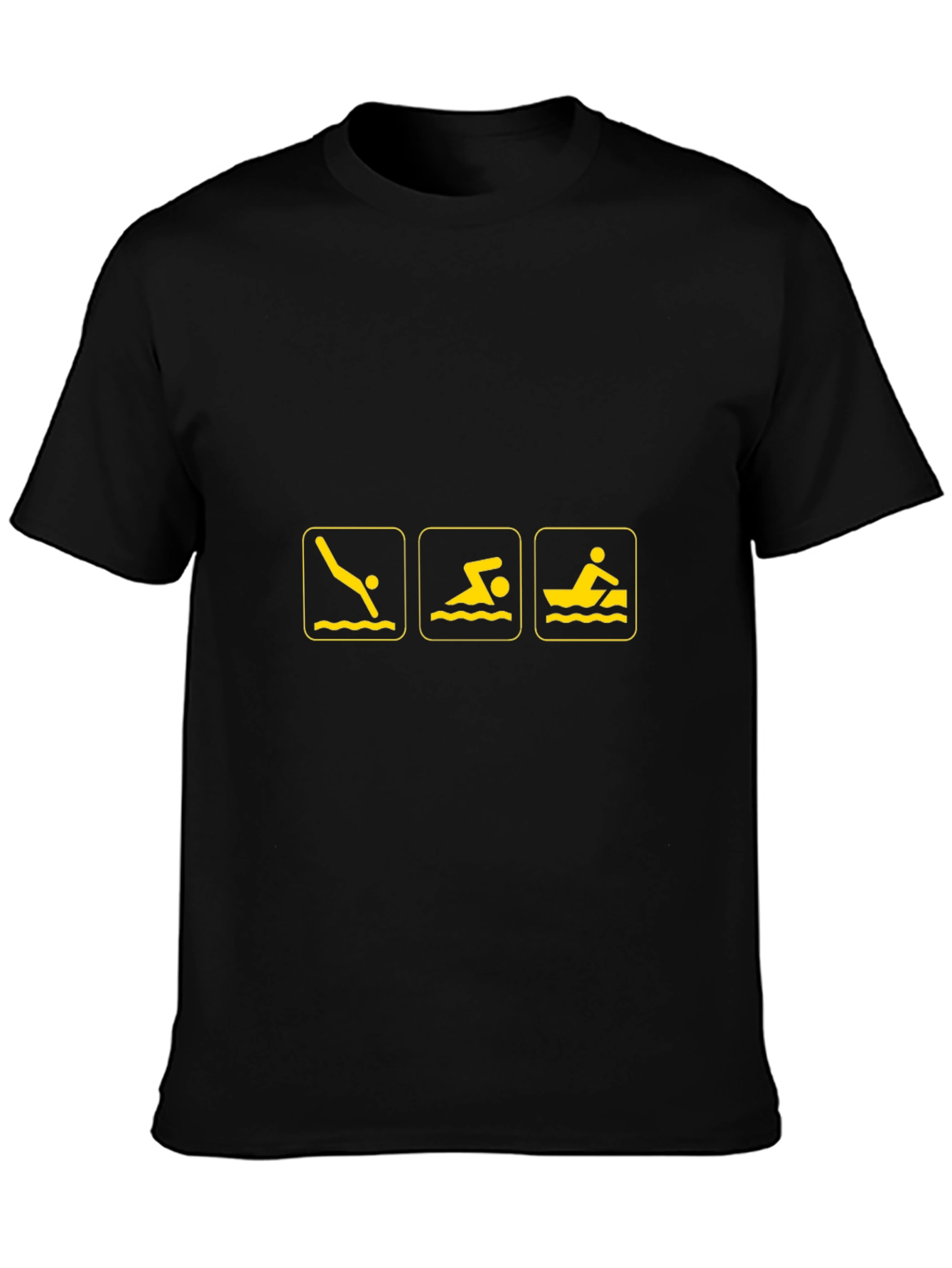 Swimming Triathlon Black T-Shirt