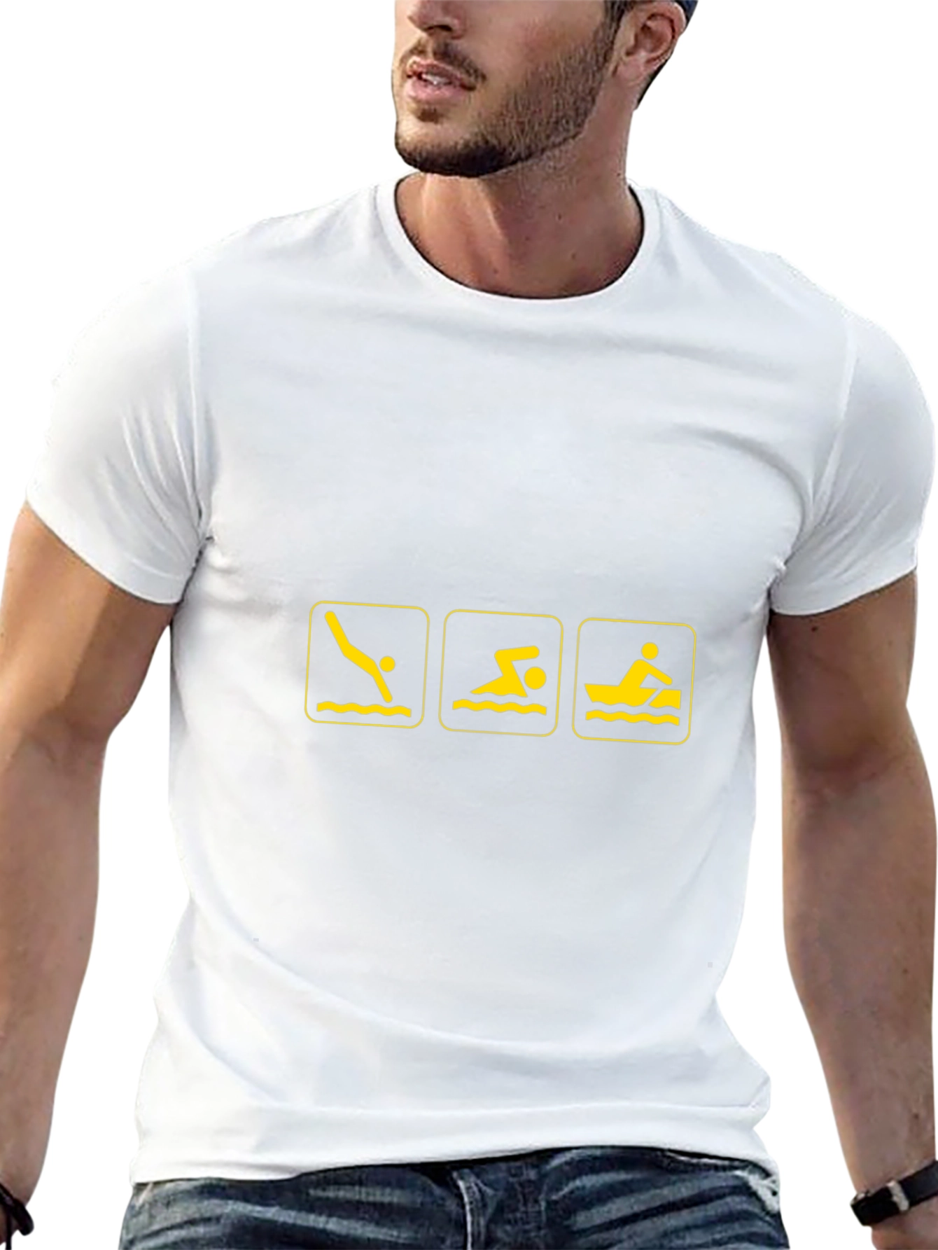 Swimming Triathlon Black T-Shirt