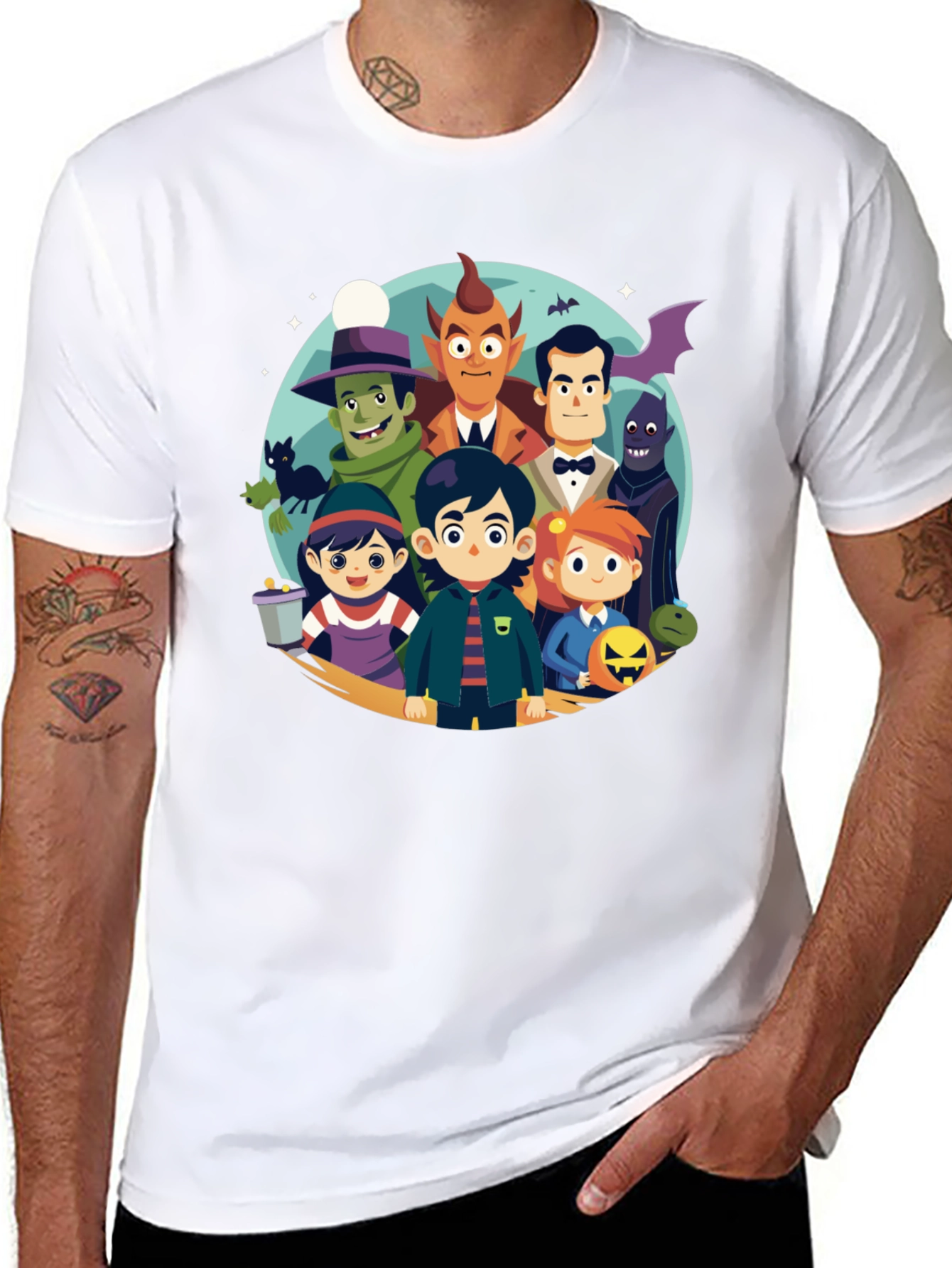 Cartoon Monster Squad Black T-Shirt