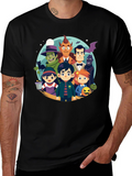 Cartoon Monster Squad Black T-Shirt