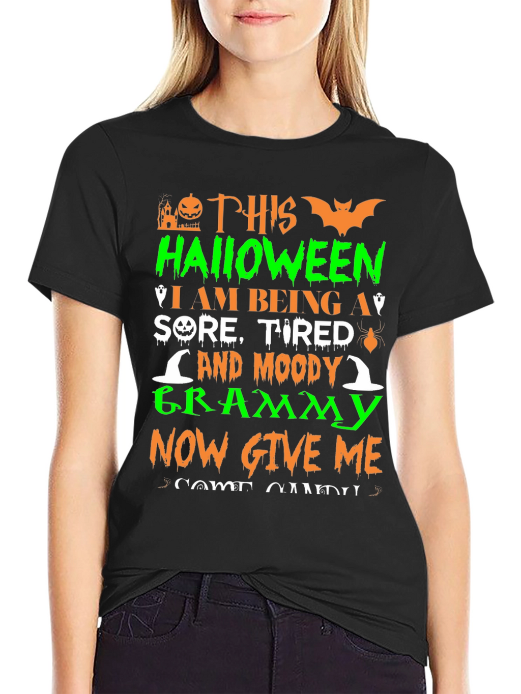 Halloween Sore Grammy Black T-Shirt