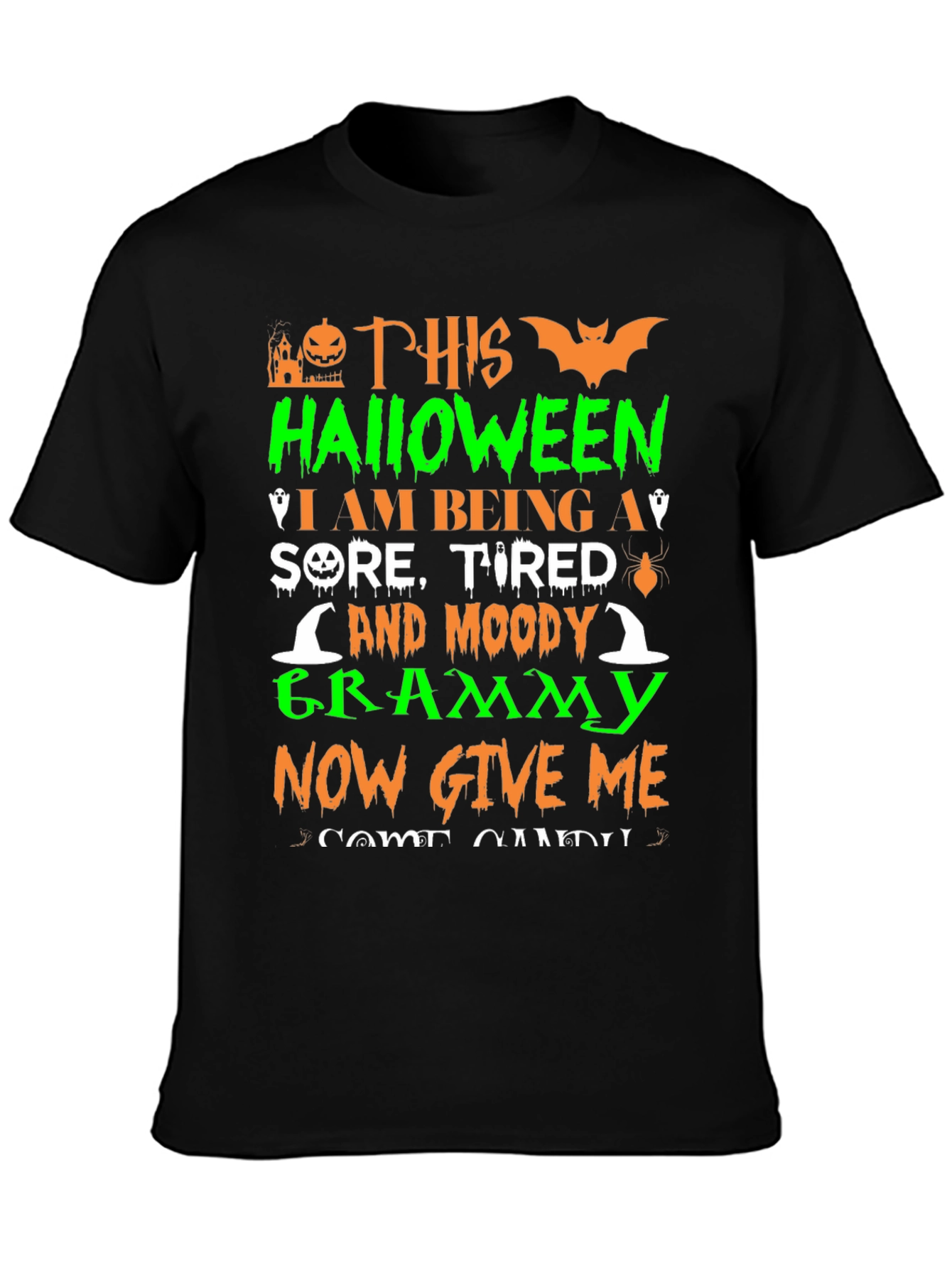 Halloween Sore Grammy Black T-Shirt