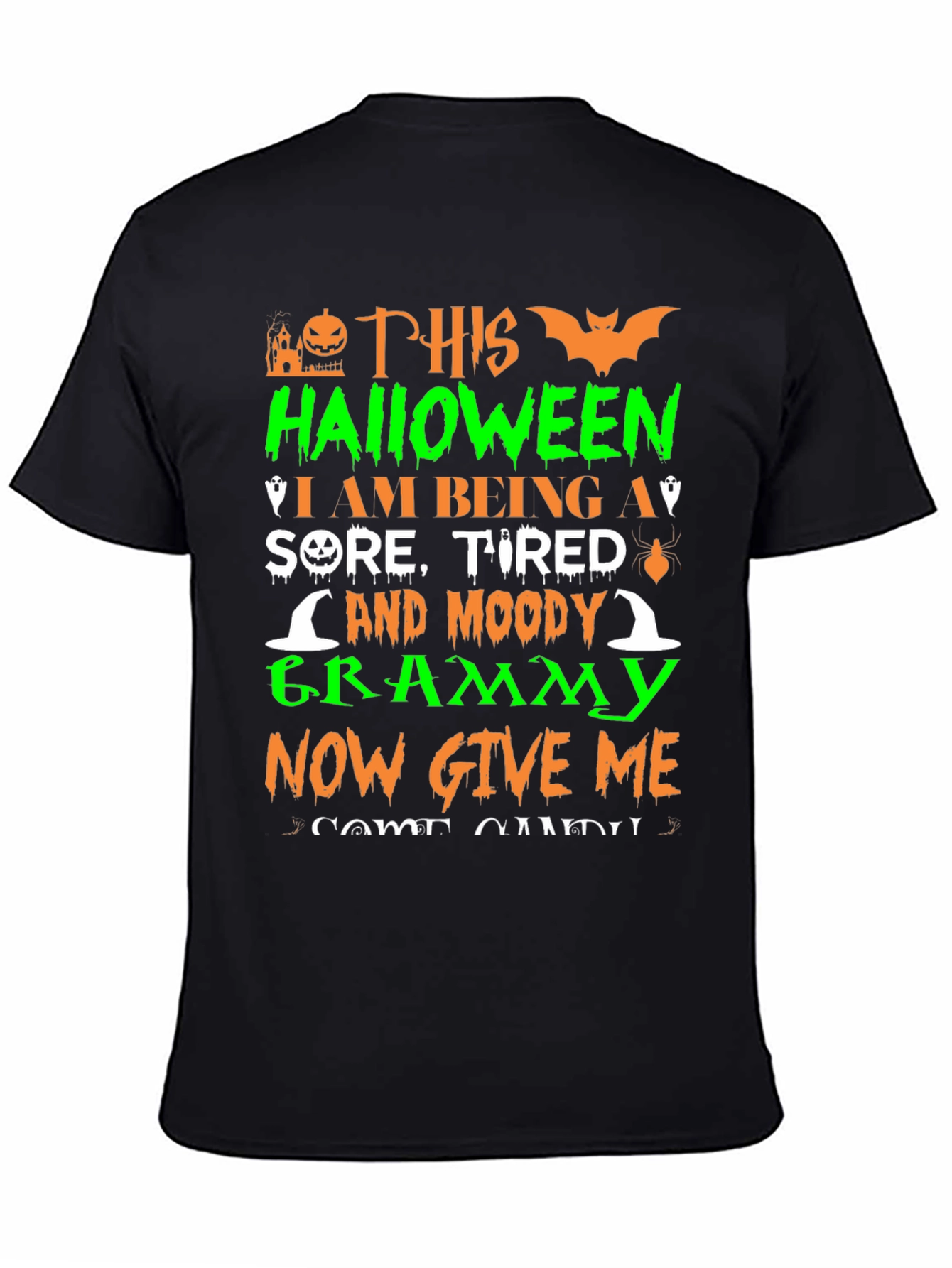 Halloween Sore Grammy Black T-Shirt