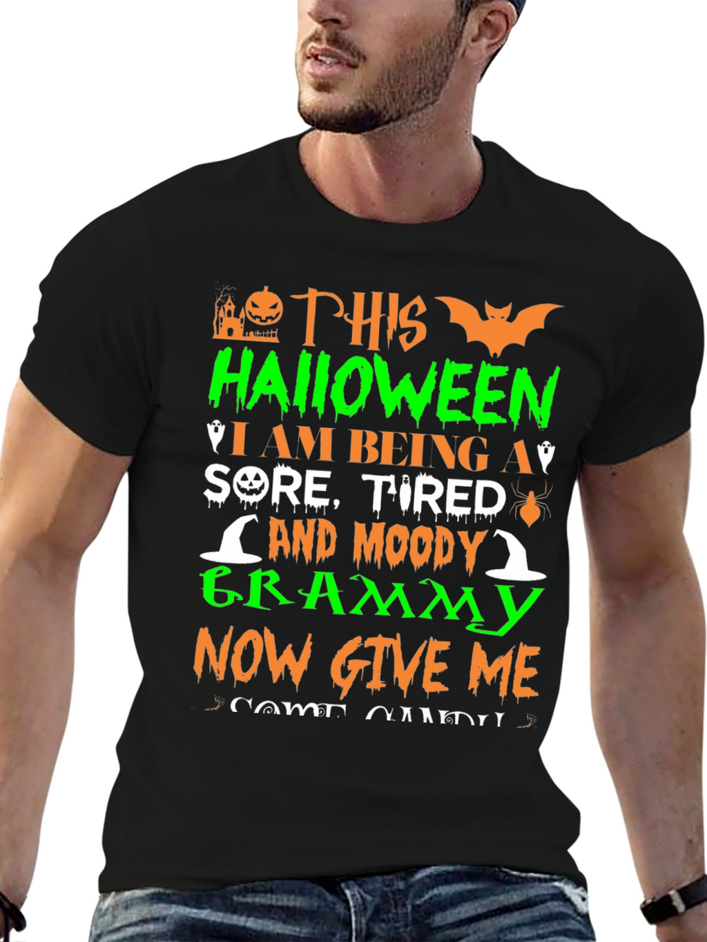 Halloween Sore Grammy Black T-Shirt