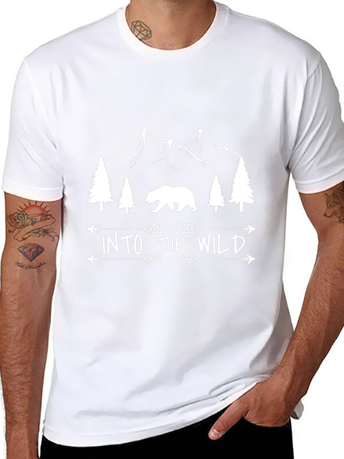Into the Wild Bear Graphic Tee - Adventure Awaits