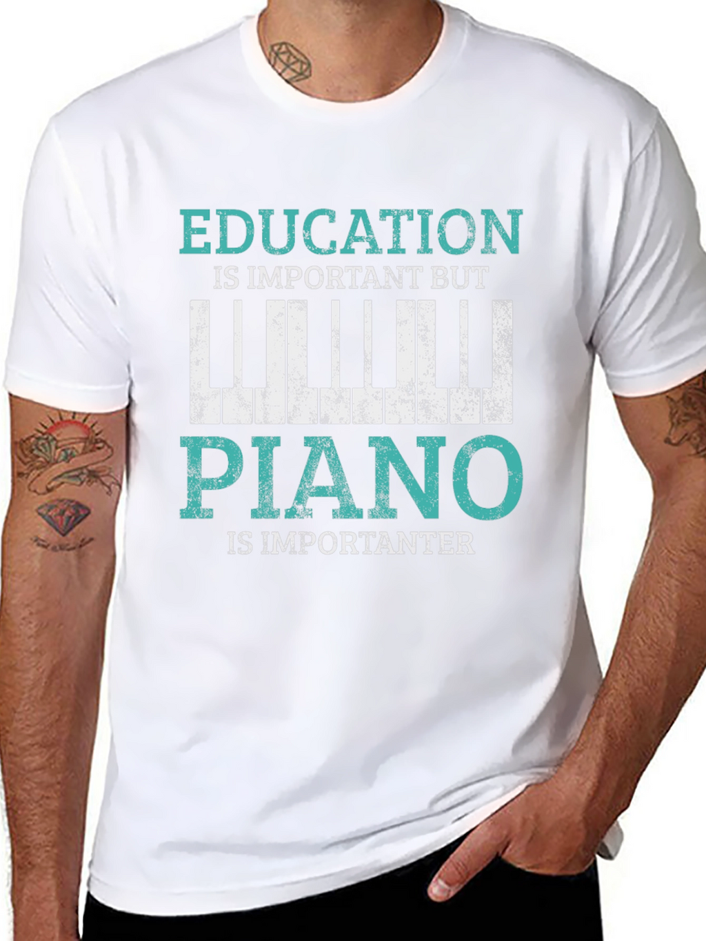 Education vs Piano T-Shirt