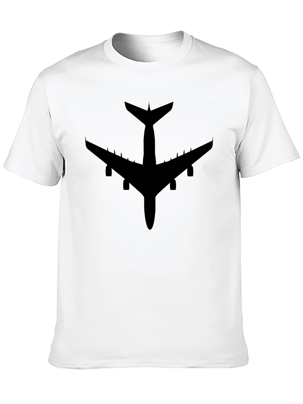 Airplane Silhouette Black T-Shirt
