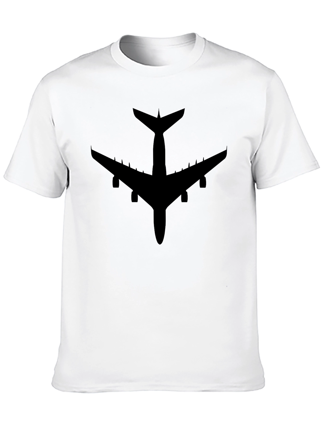 Airplane Silhouette Black T-Shirt