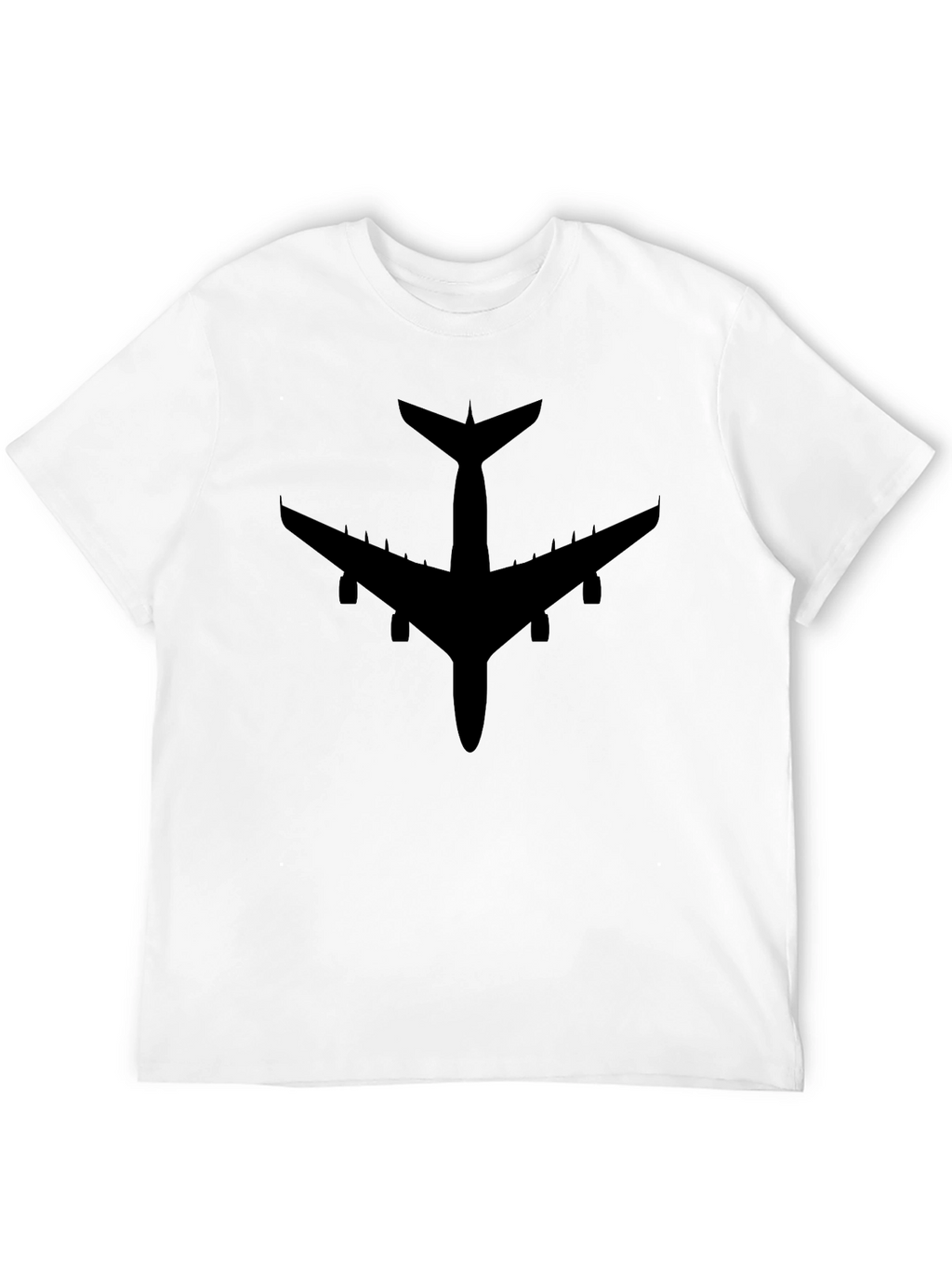 Airplane Silhouette Black T-Shirt