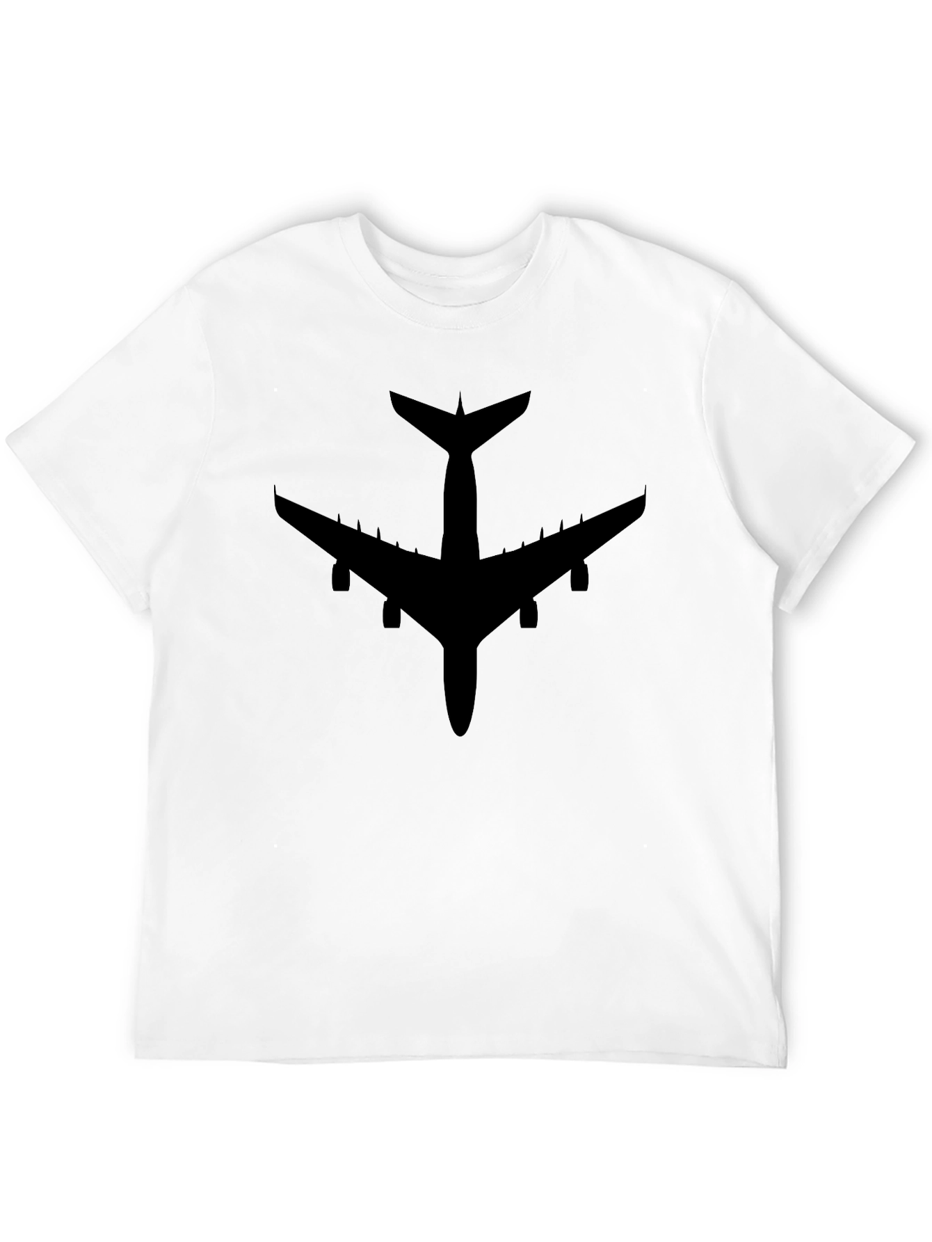 Airplane Silhouette Black T-Shirt