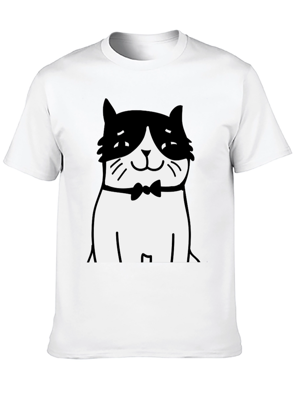 Cat Bowtie T-Shirt - Black Graphic Tee