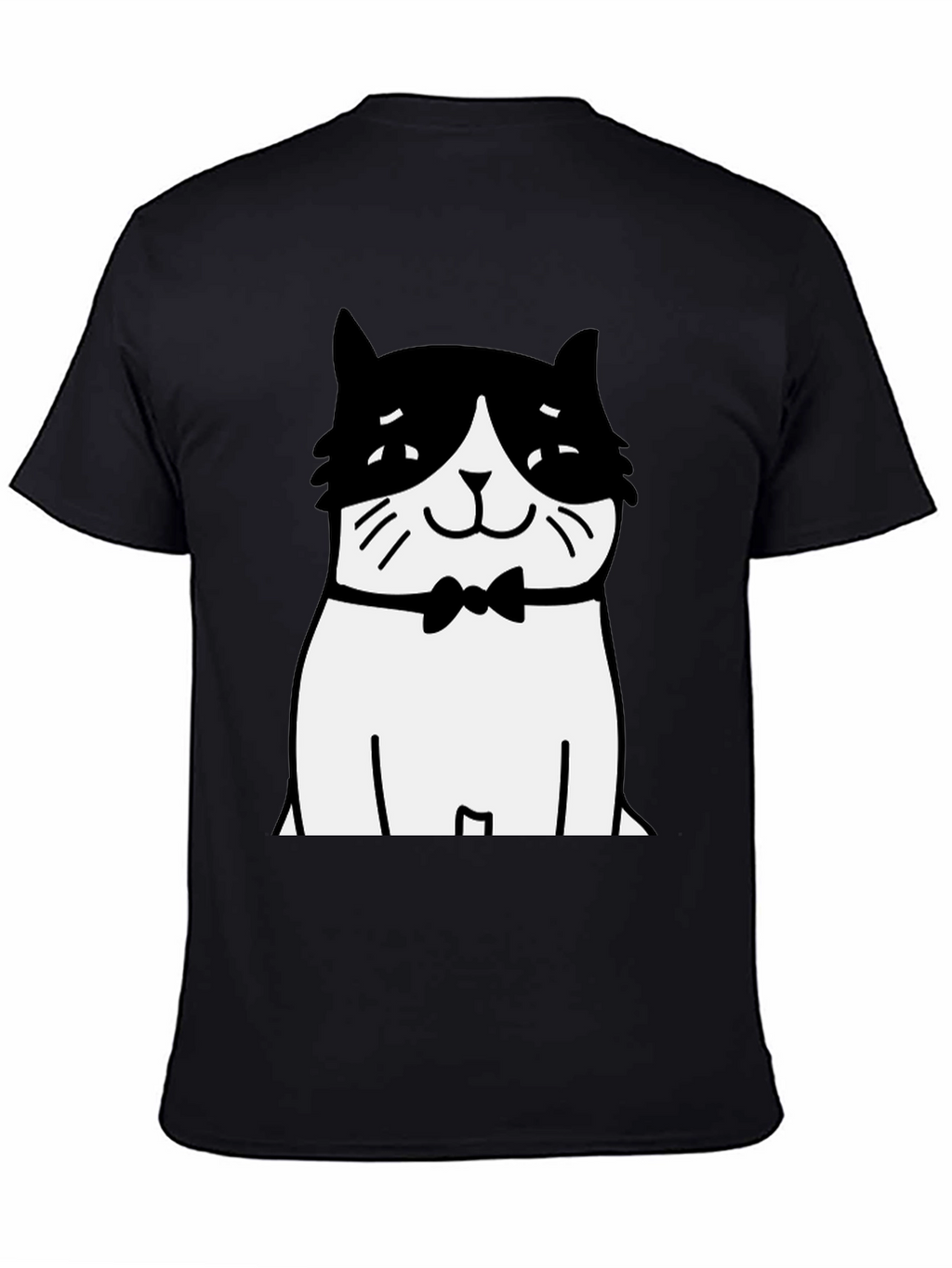 Cat Bowtie T-Shirt - Black Graphic Tee
