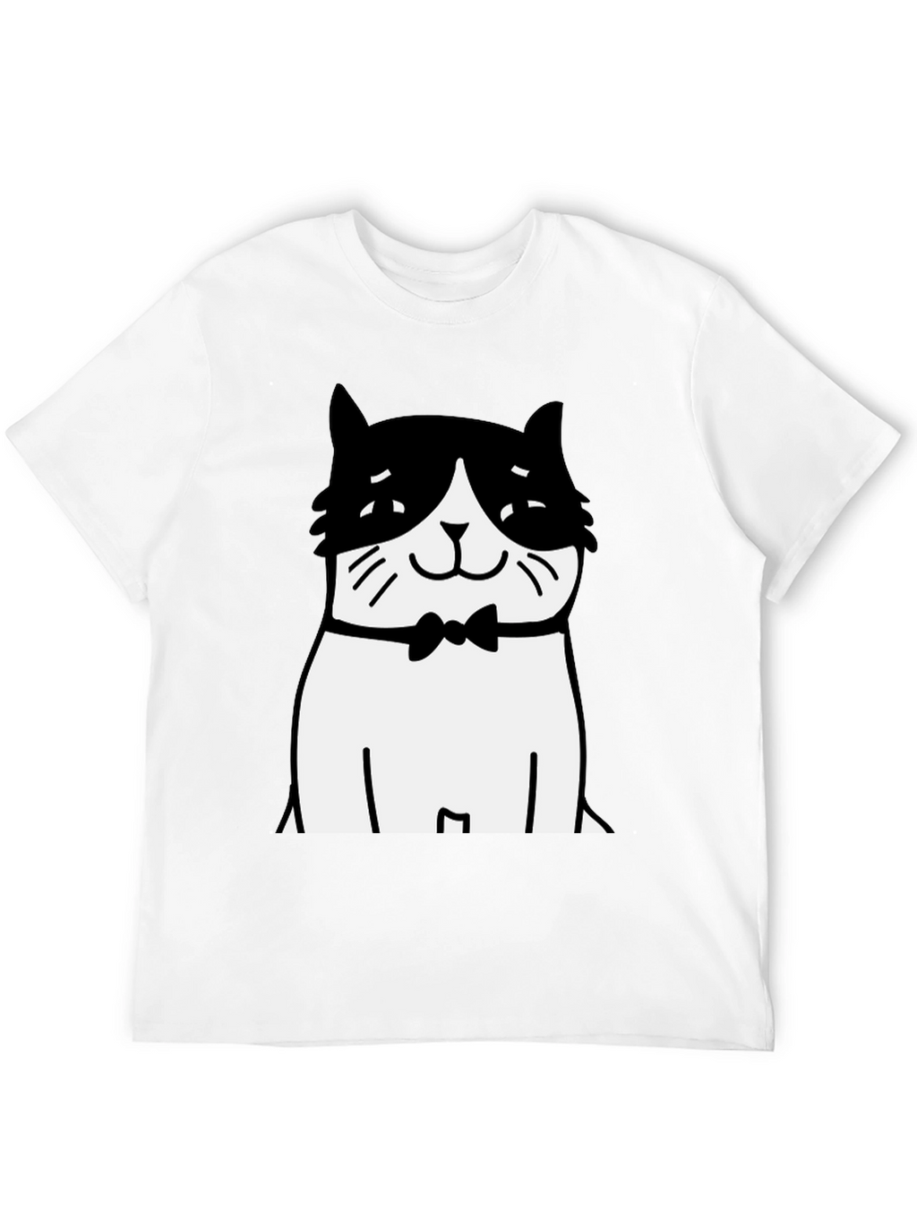 Cat Bowtie T-Shirt - Black Graphic Tee
