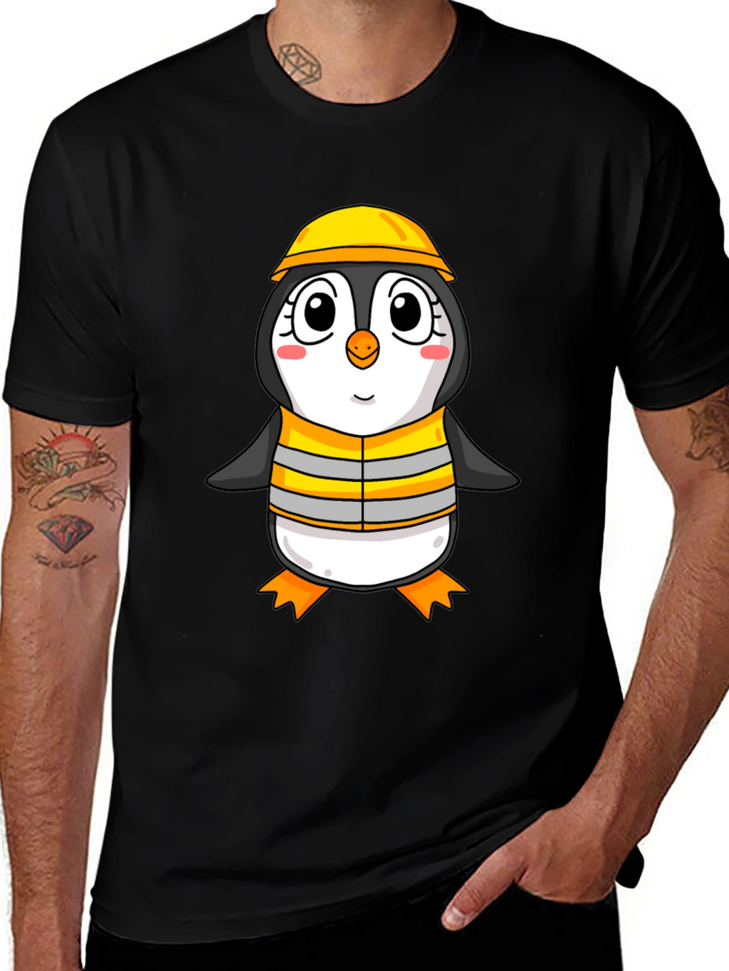 Penguin Construction Worker T-Shirt