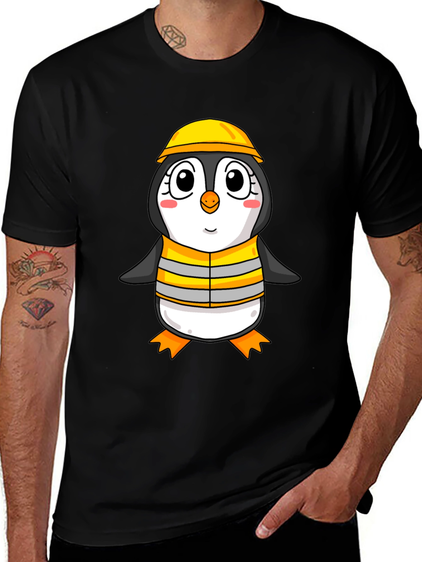 Penguin Construction Worker T-Shirt